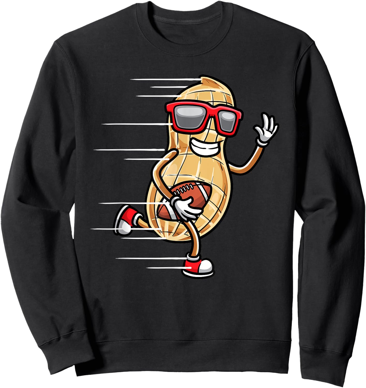 Peanut Football Player Sports Fan Kids Men Women Sweatshirt - Sweatshirt | Black