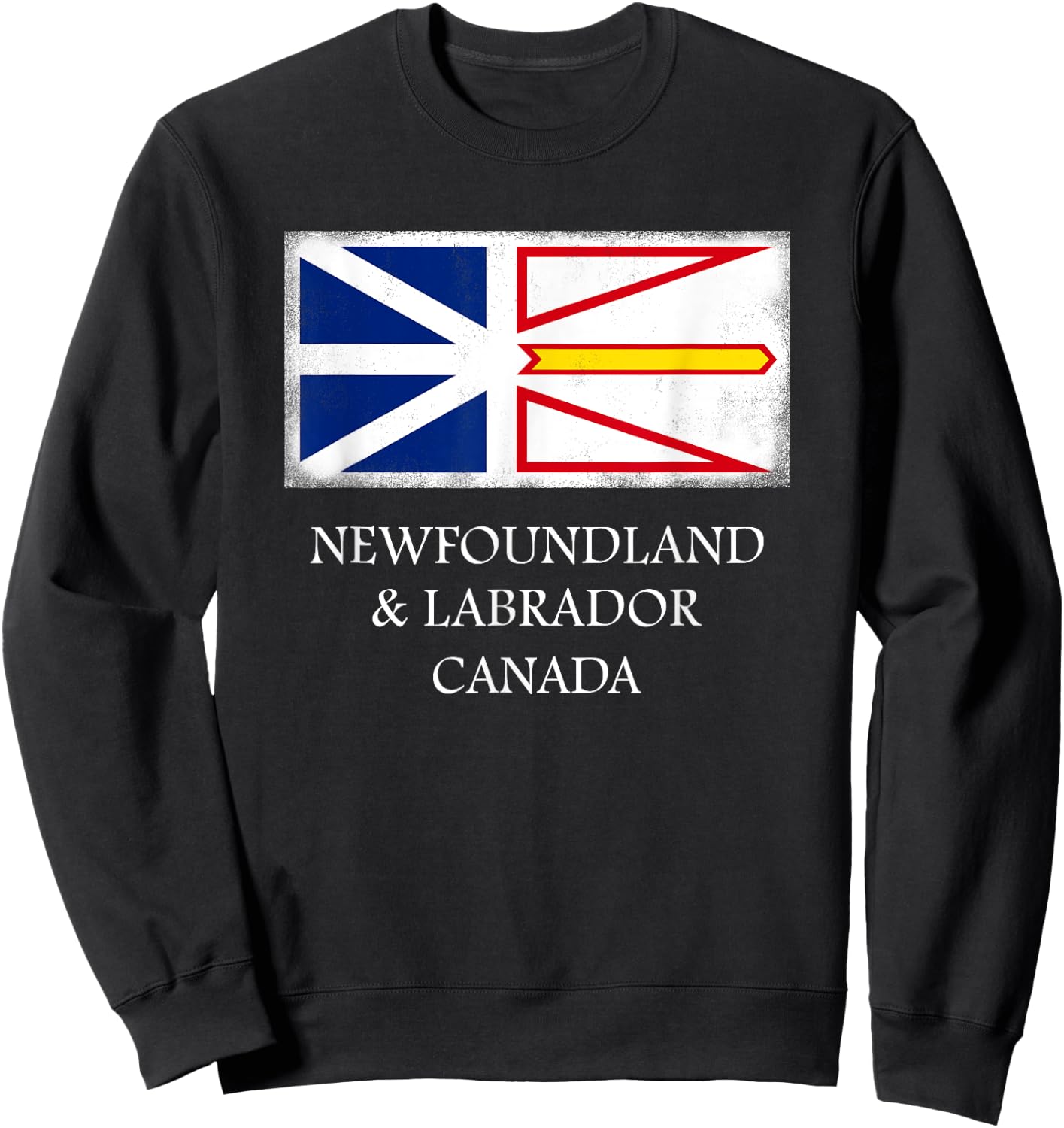 Newfoundland Labrador Canada Vintage Provincial Flag Sweatshirt - Sweatshirt | Black