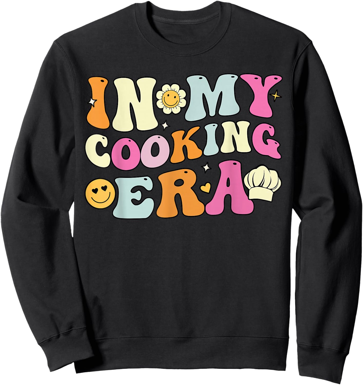 In My Cooking Era, Cute Groovy Cookers Sweatshirt - Sweatshirt | Black