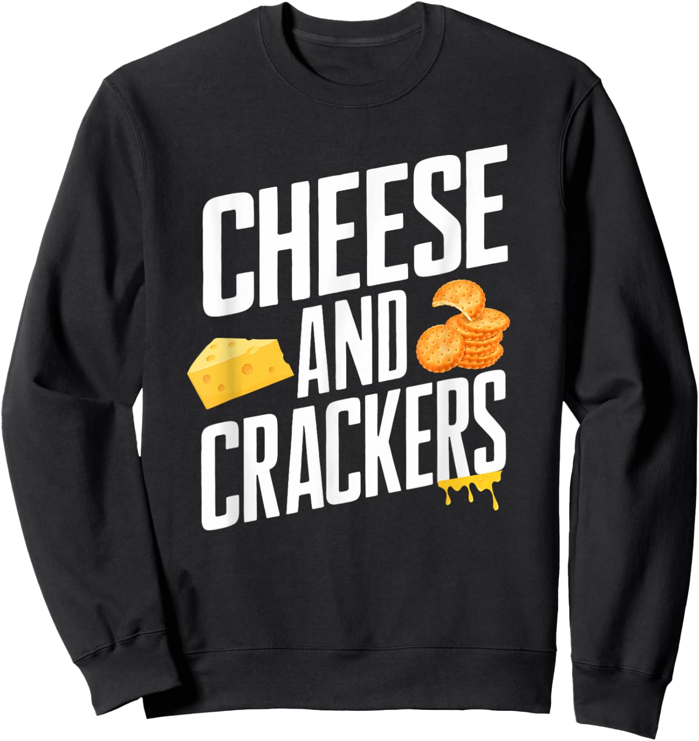 Vintage Crackers and Cheese Halloween Couple Design Sweatshirt - Sweatshirt | Black