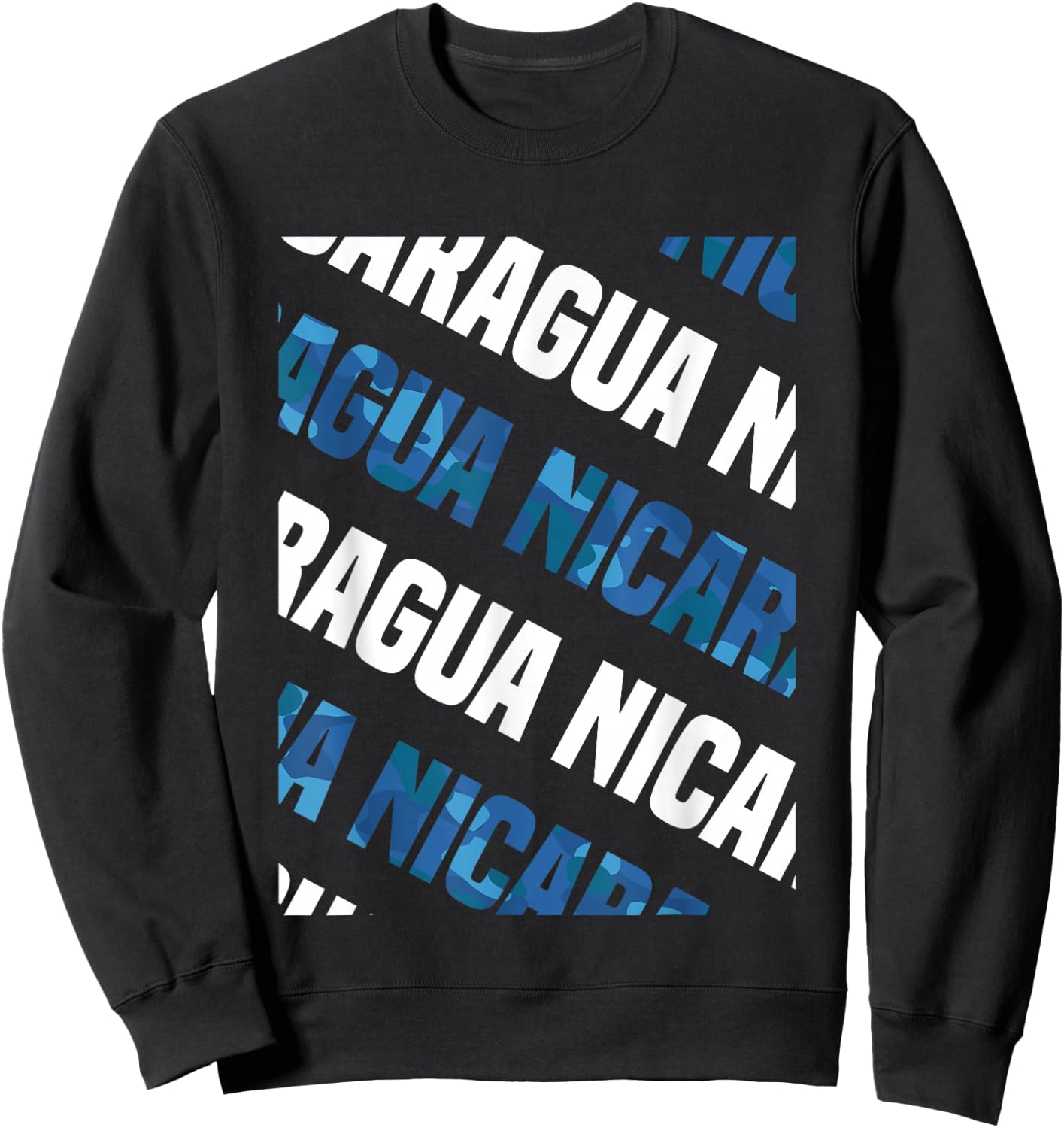 Nicaragua Camo Pattern Blue Camouflage Sweatshirt - Sweatshirt | Black