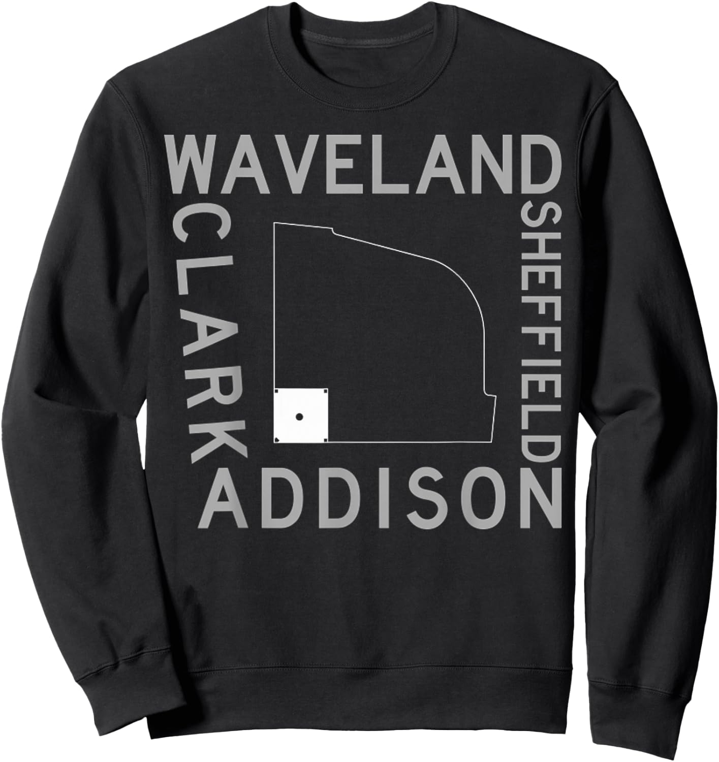 Baseball stadium Streets Of Wrigley Field Sheffield Addison Sweatshirt - Sweatshirt | Black
