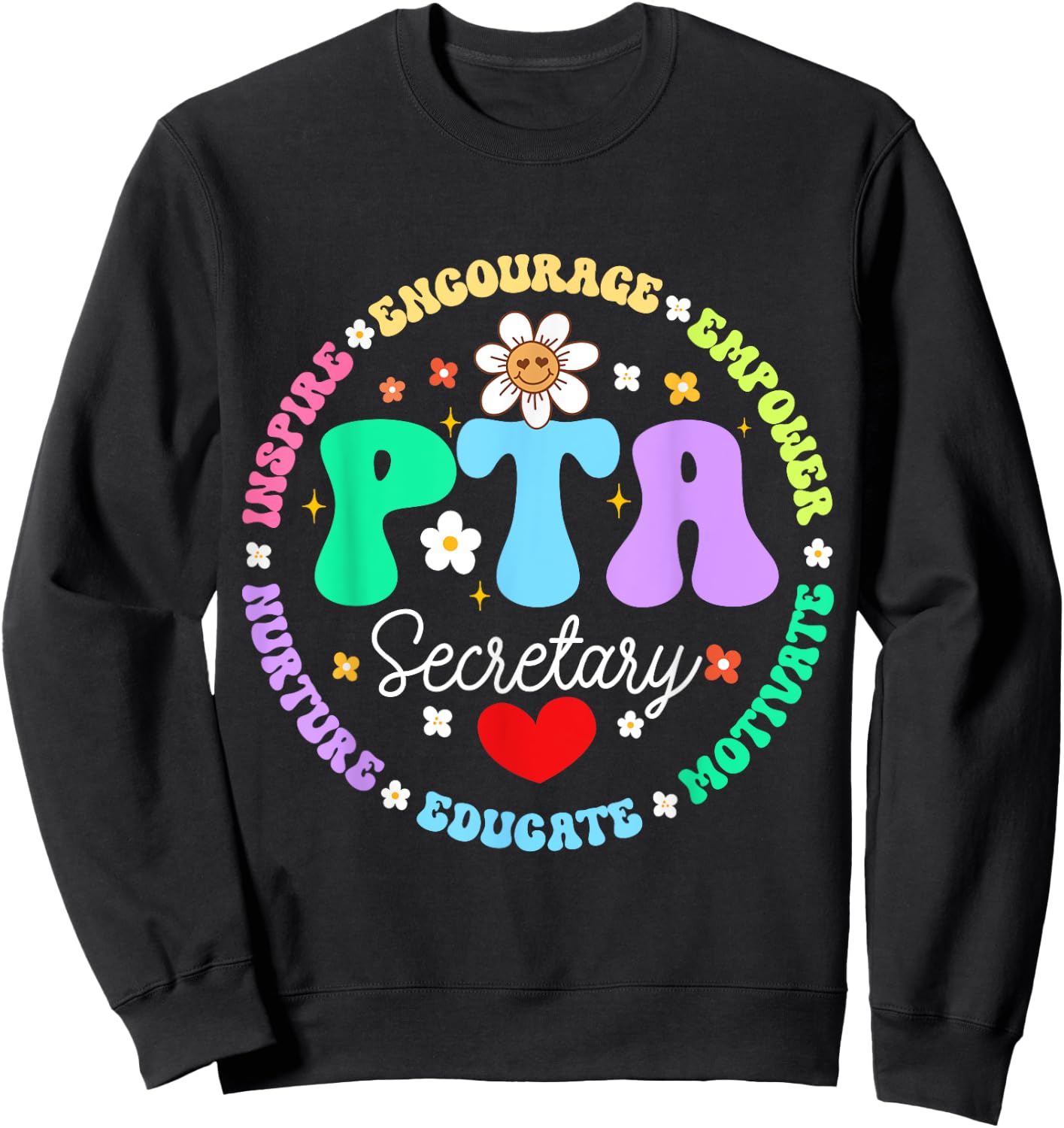 Parents Teacher Association Team Supporter PTA Secretary Sweatshirt - Sweatshirt | Black
