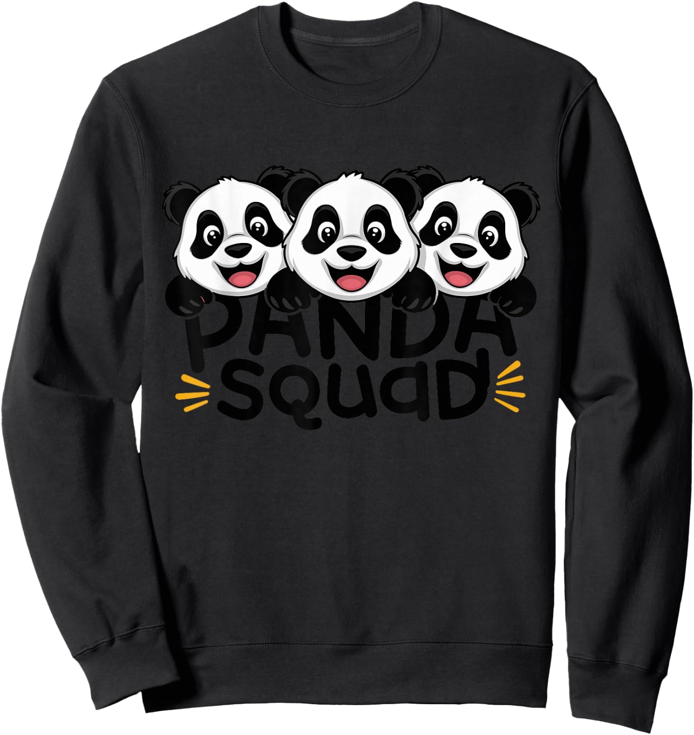 Panda Squad Design for Panda Lover Stuff | Kids Panda Sweatshirt - Sweatshirt | Black