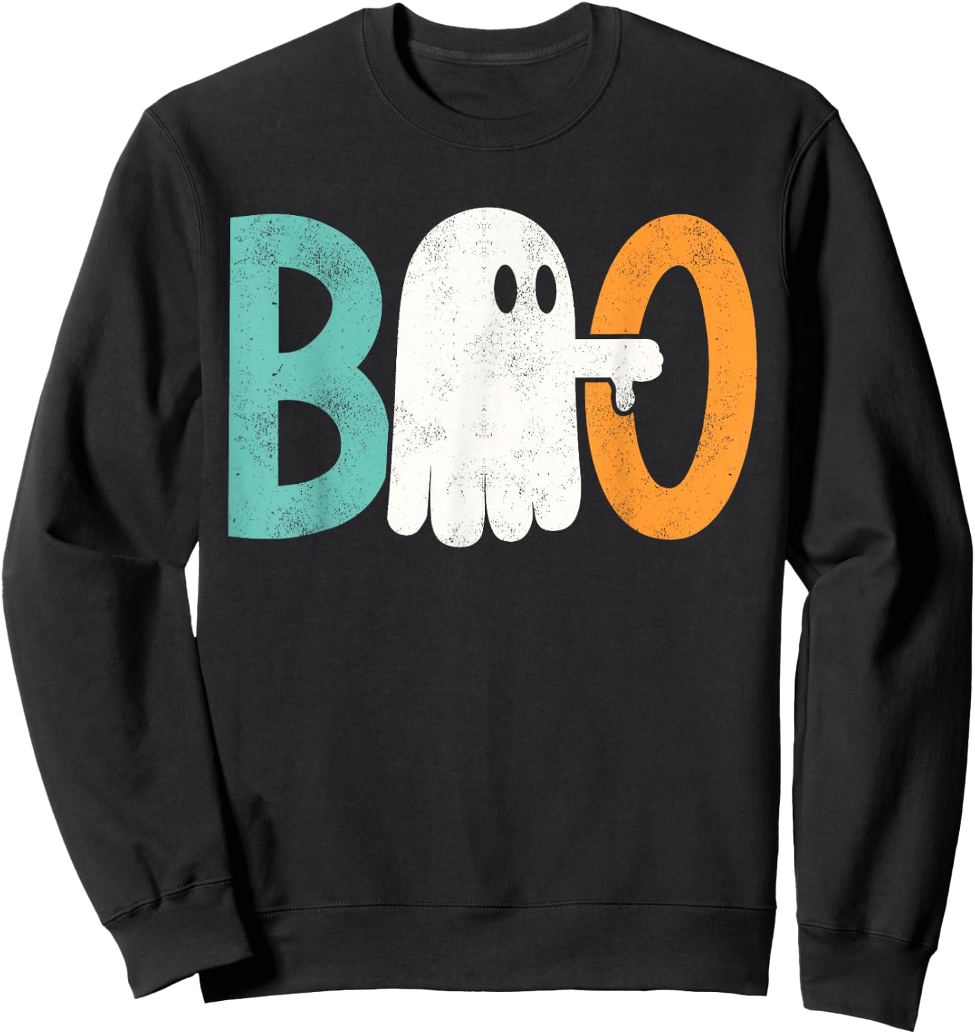 Funny Thumbs Down Boo Ghost Halloween Spooky Women Sweatshirt - Sweatshirt | Black