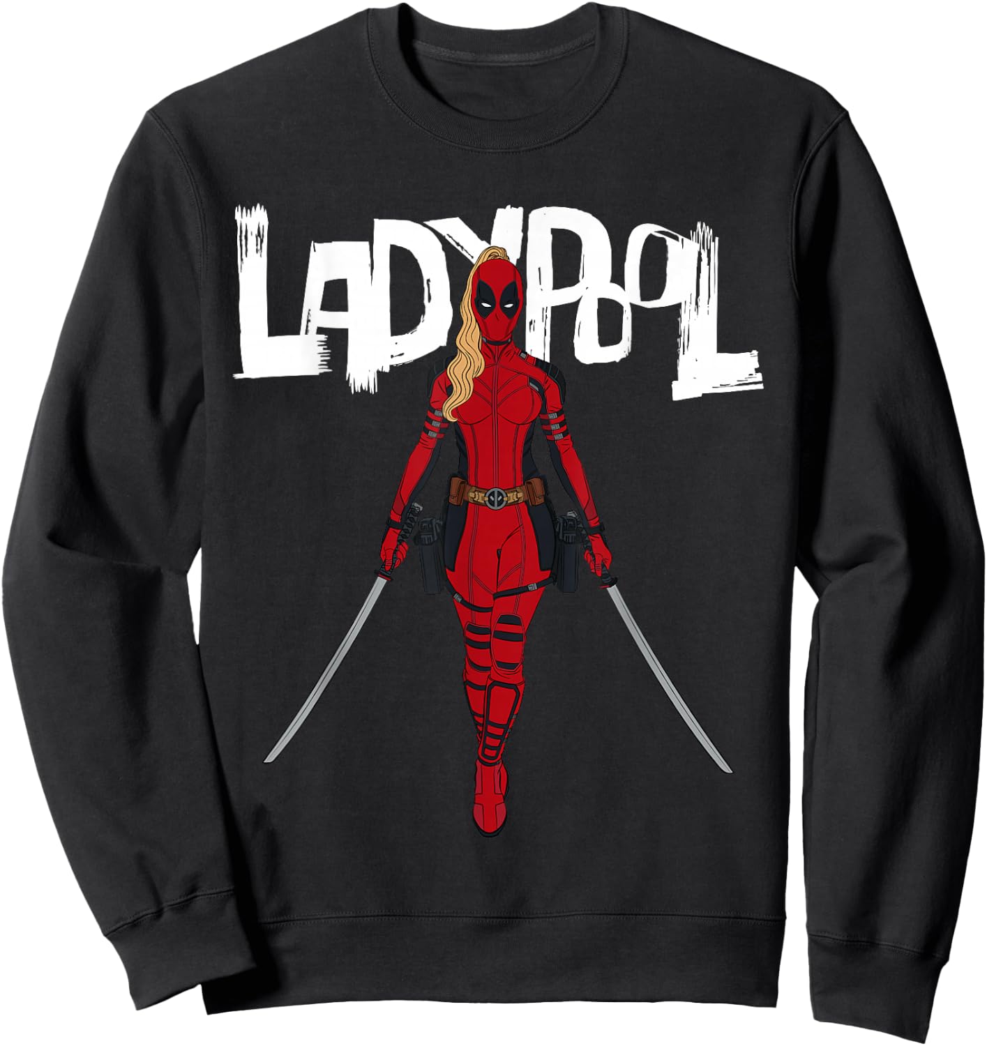 Marvel Studios Deadpool & Wolverine Ladypool with Swords Sweatshirt - Sweatshirt | Black