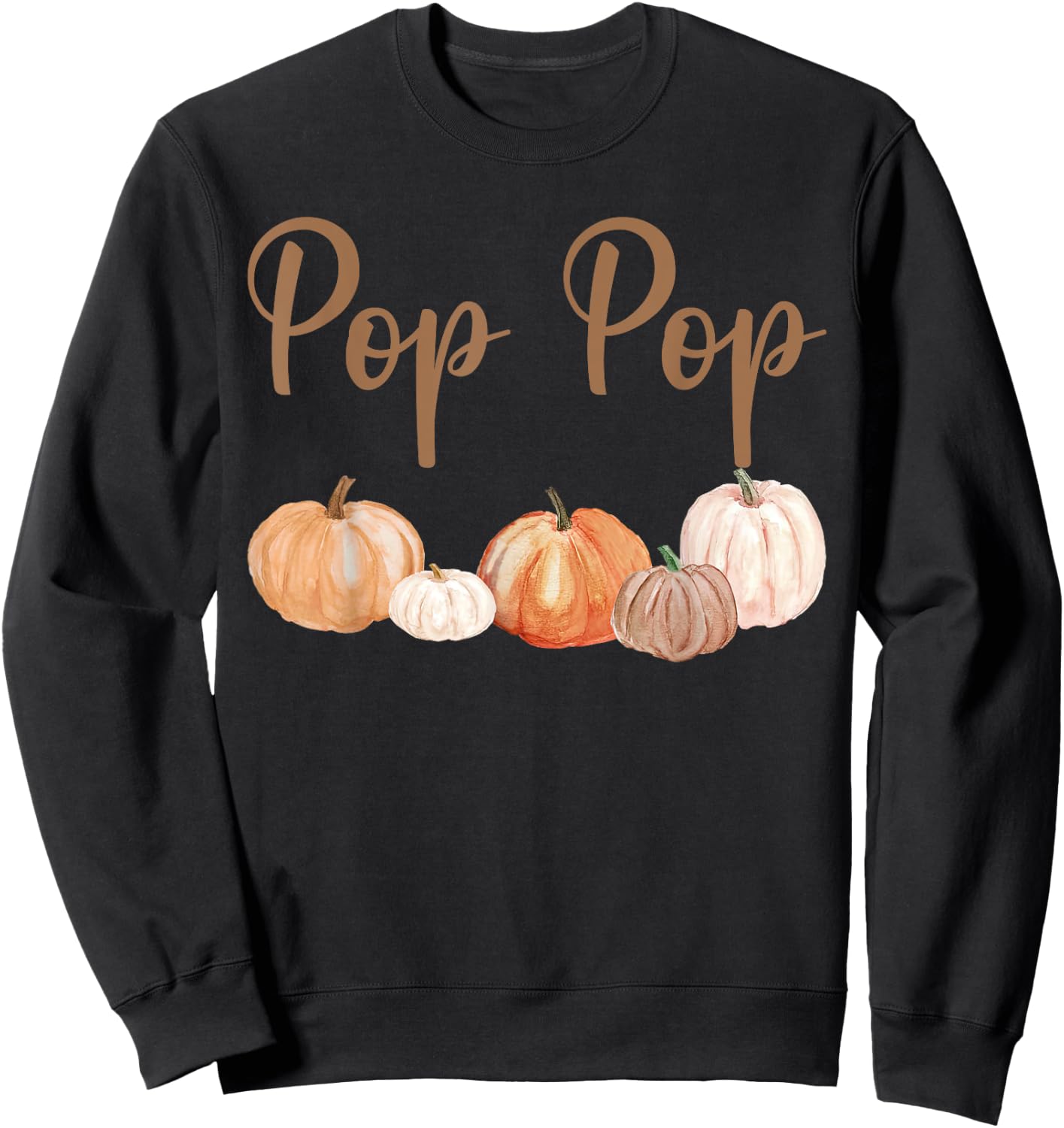 Pop Pop of Little Pumpkin First Birthday Autumn Pumpkin Sweatshirt - Sweatshirt | Black