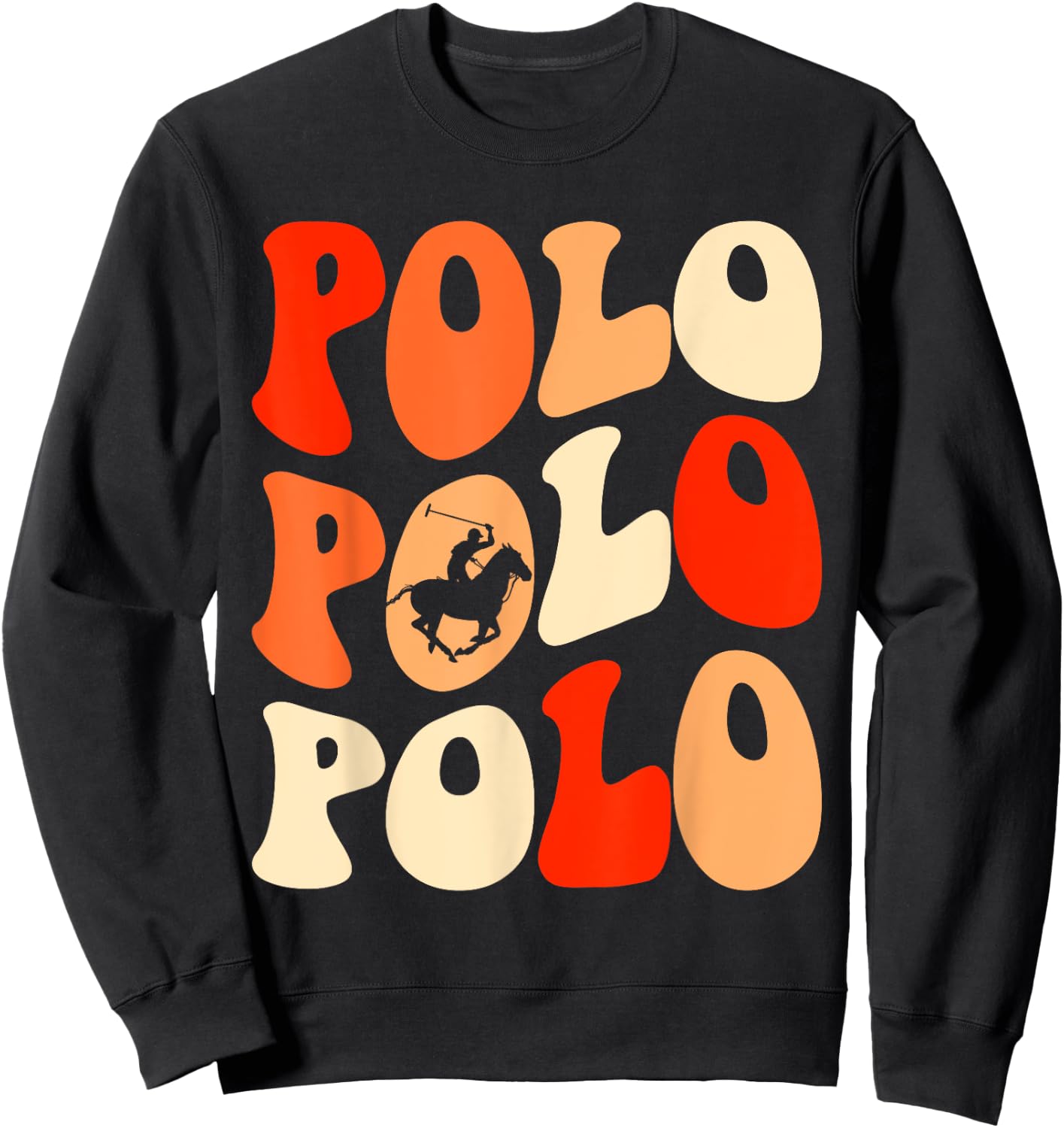 Polo Players Horseback Riding Horse Equestrian Sports Sweatshirt - Sweatshirt | Black