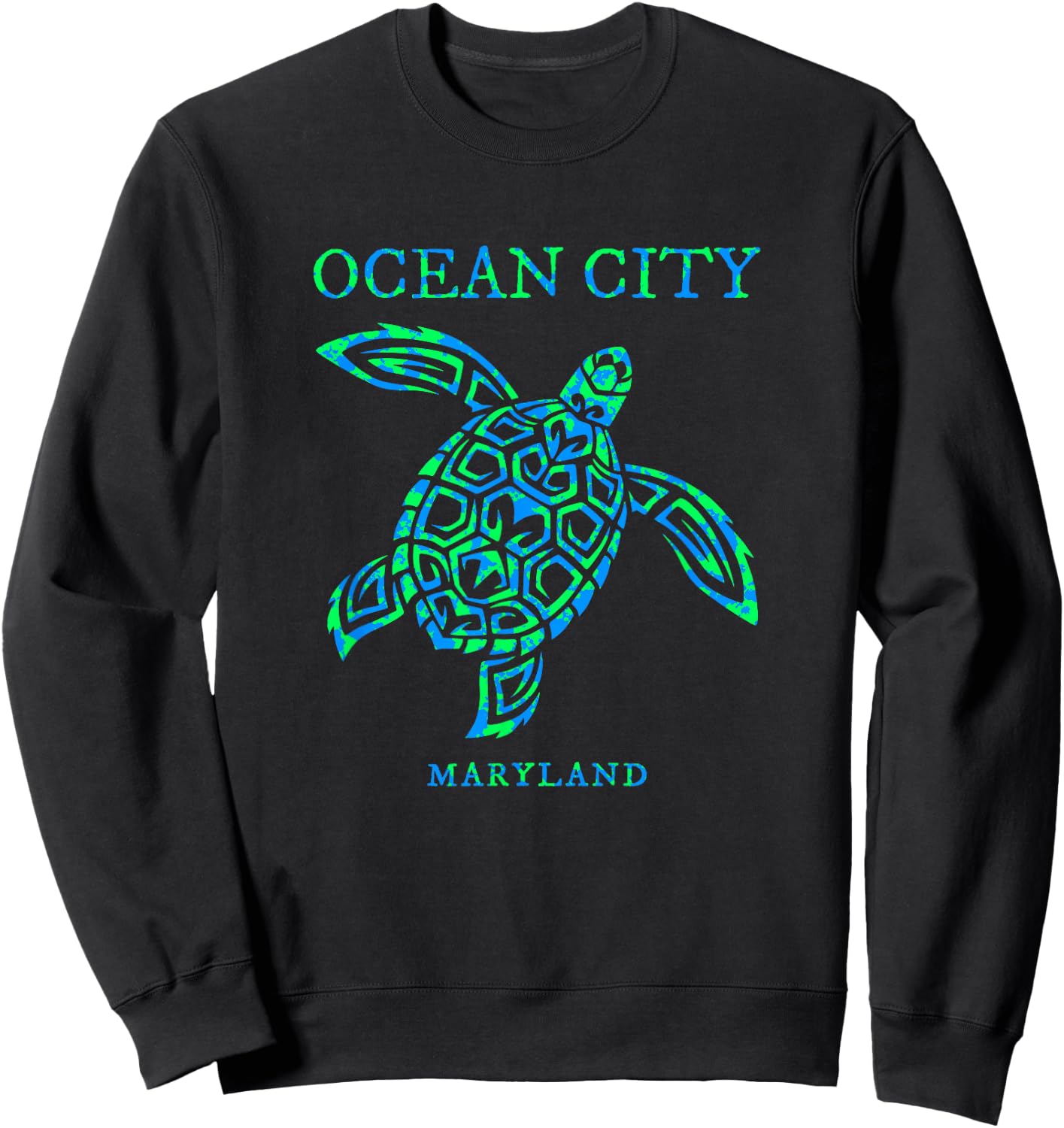 Ocean City Maryland Sea Turtle Souvenir Kids Sweatshirt - Sweatshirt | Black
