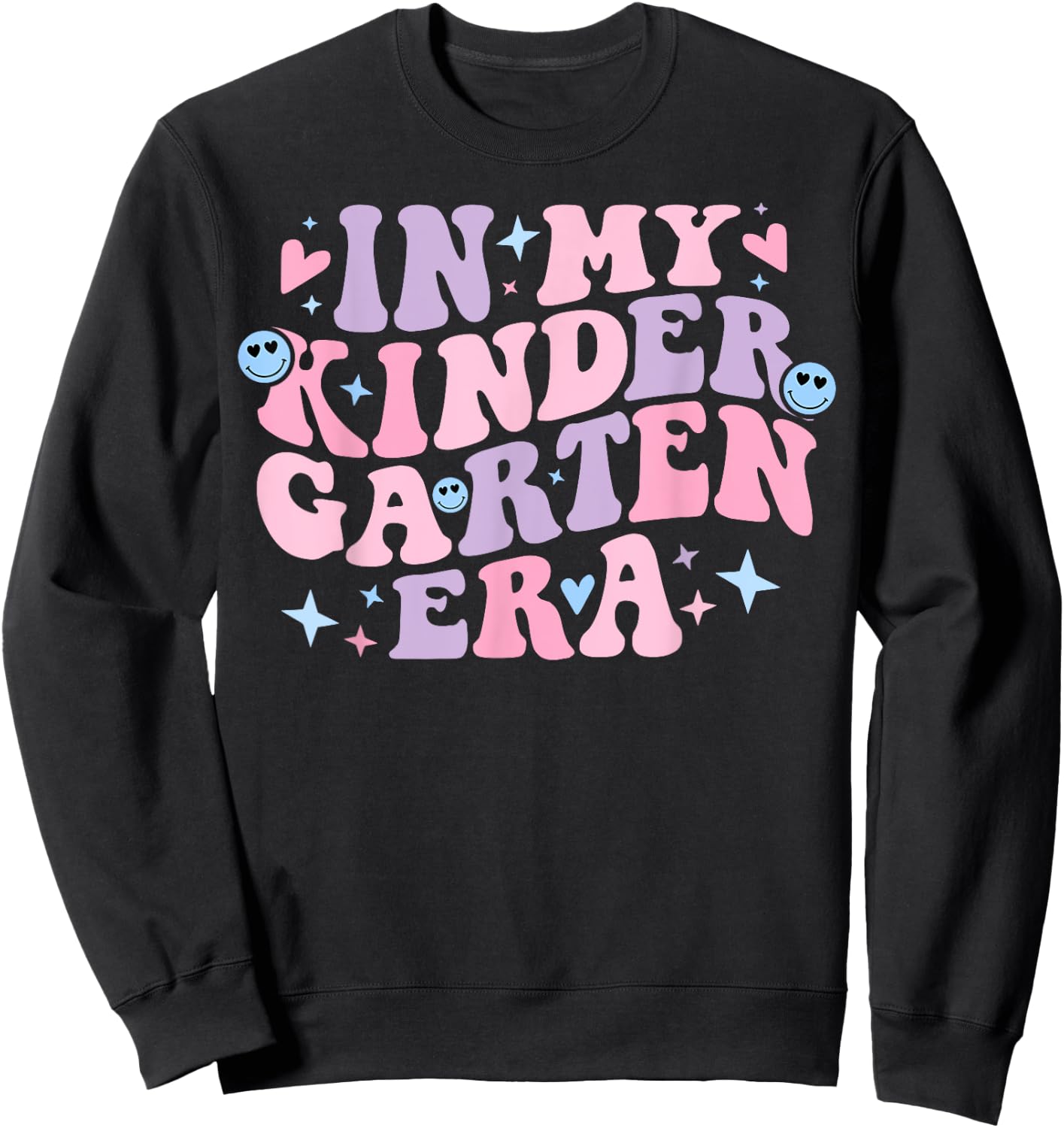 In My Kindergarten Era Groovy Back to School Teacher Student Sweatshirt - Sweatshirt | Black