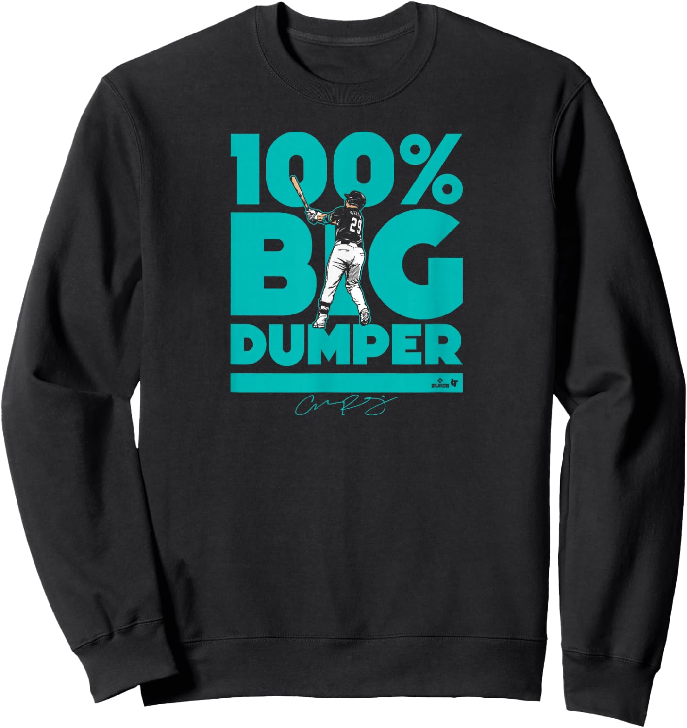 BreakingT Cal Raleigh - 100% Big Dumper - Seattle Baseball , Small, Blue Sweatshirt - Sweatshirt | Black