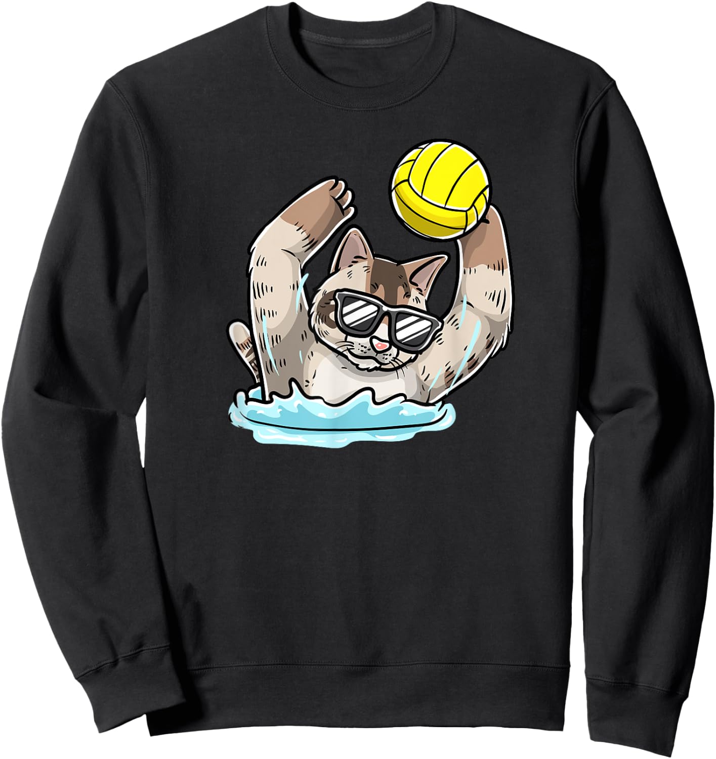 Water Polo Cat Sweatshirt - Sweatshirt | Black