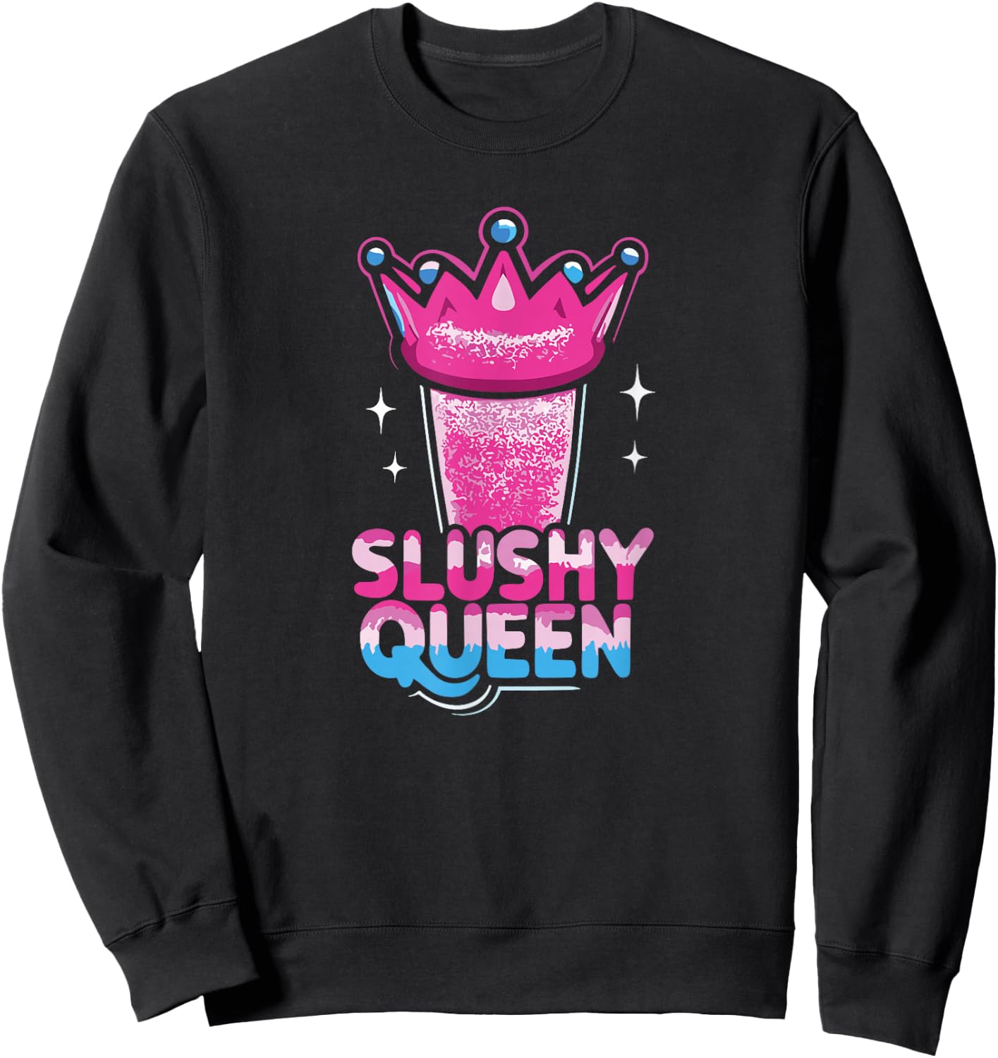 Slushy Queen Crowned in Frost Sweatshirt - Sweatshirt | Black
