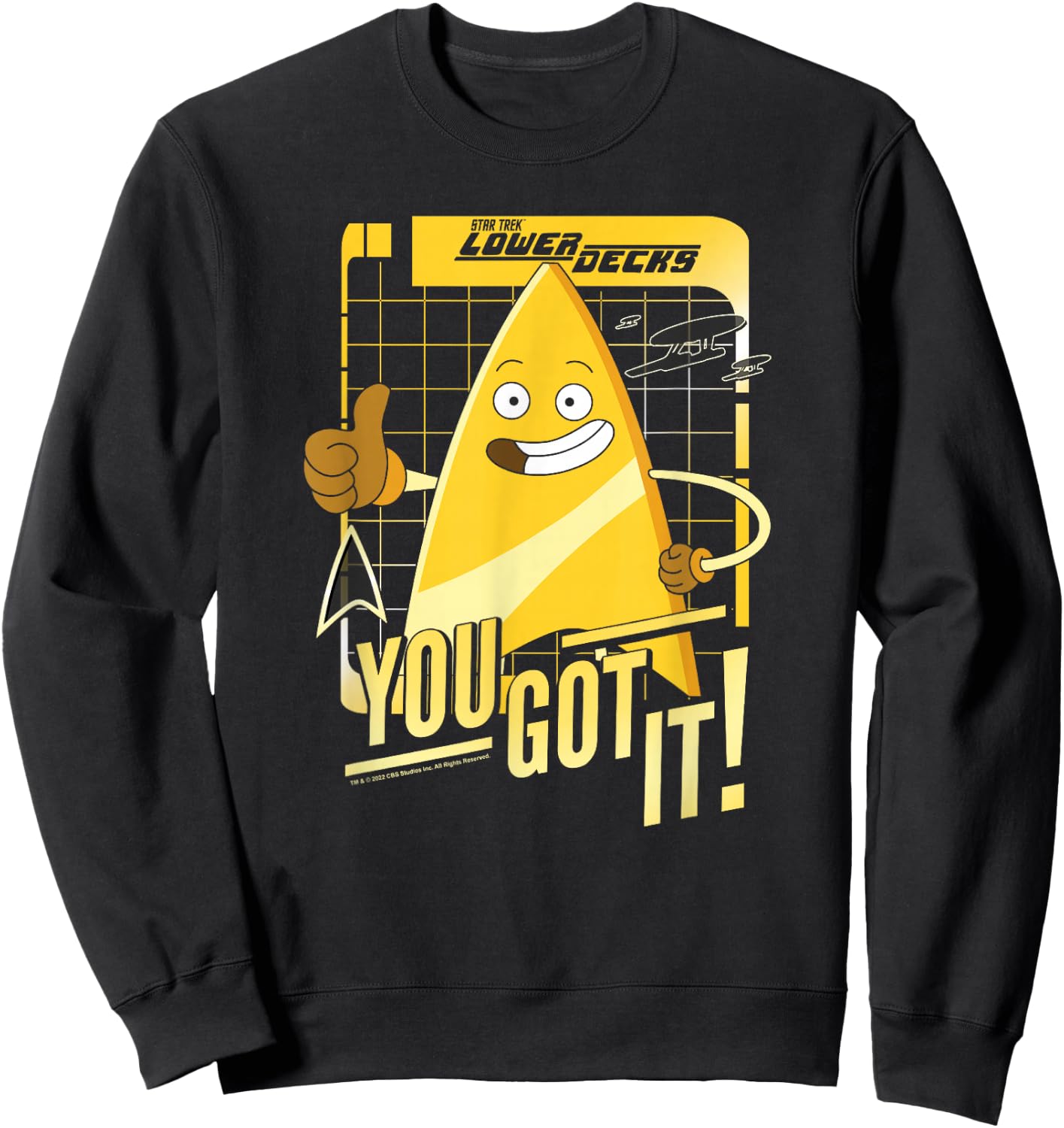 Star Trek: Lower Decks Badgey Inspirational Poster Sweatshirt - Sweatshirt | Black