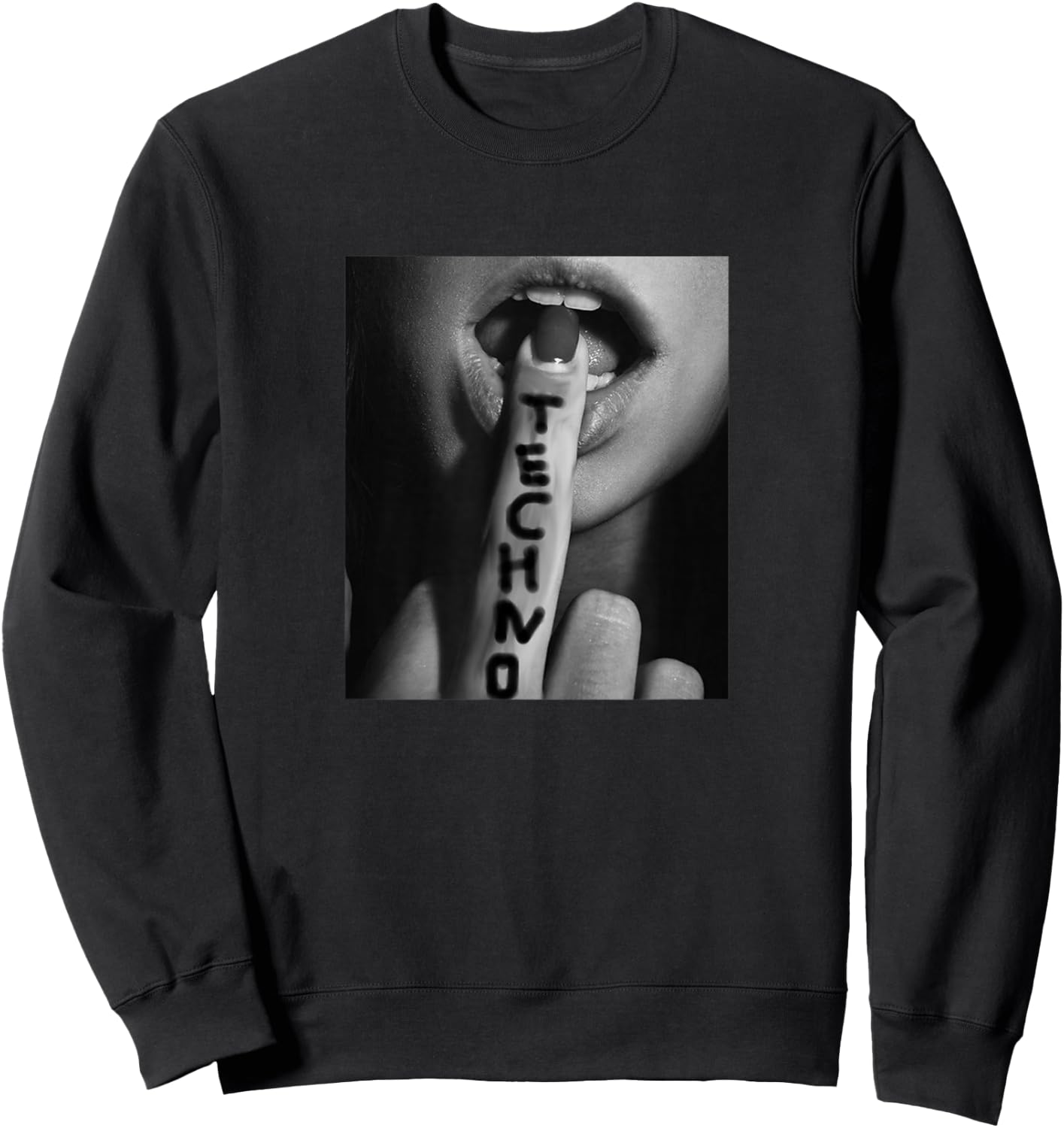 Hot Techno , Sexy Design, Techno Rave Sweatshirt - Sweatshirt | Black