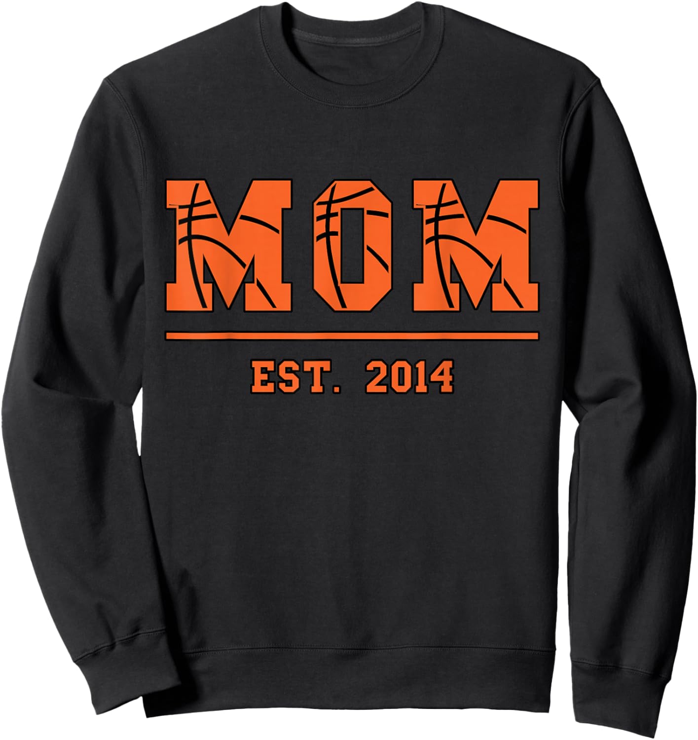 Mom Est. 2014 Funny Sports Year Established Mother Retro Sweatshirt - Sweatshirt | Black