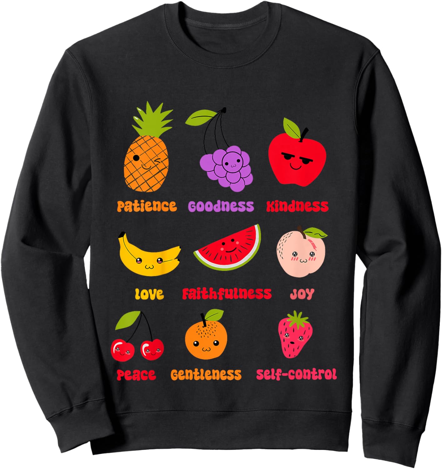Christian Faith Religious Baby Fruits Fruit Of The Spirit Sweatshirt - Sweatshirt | Black