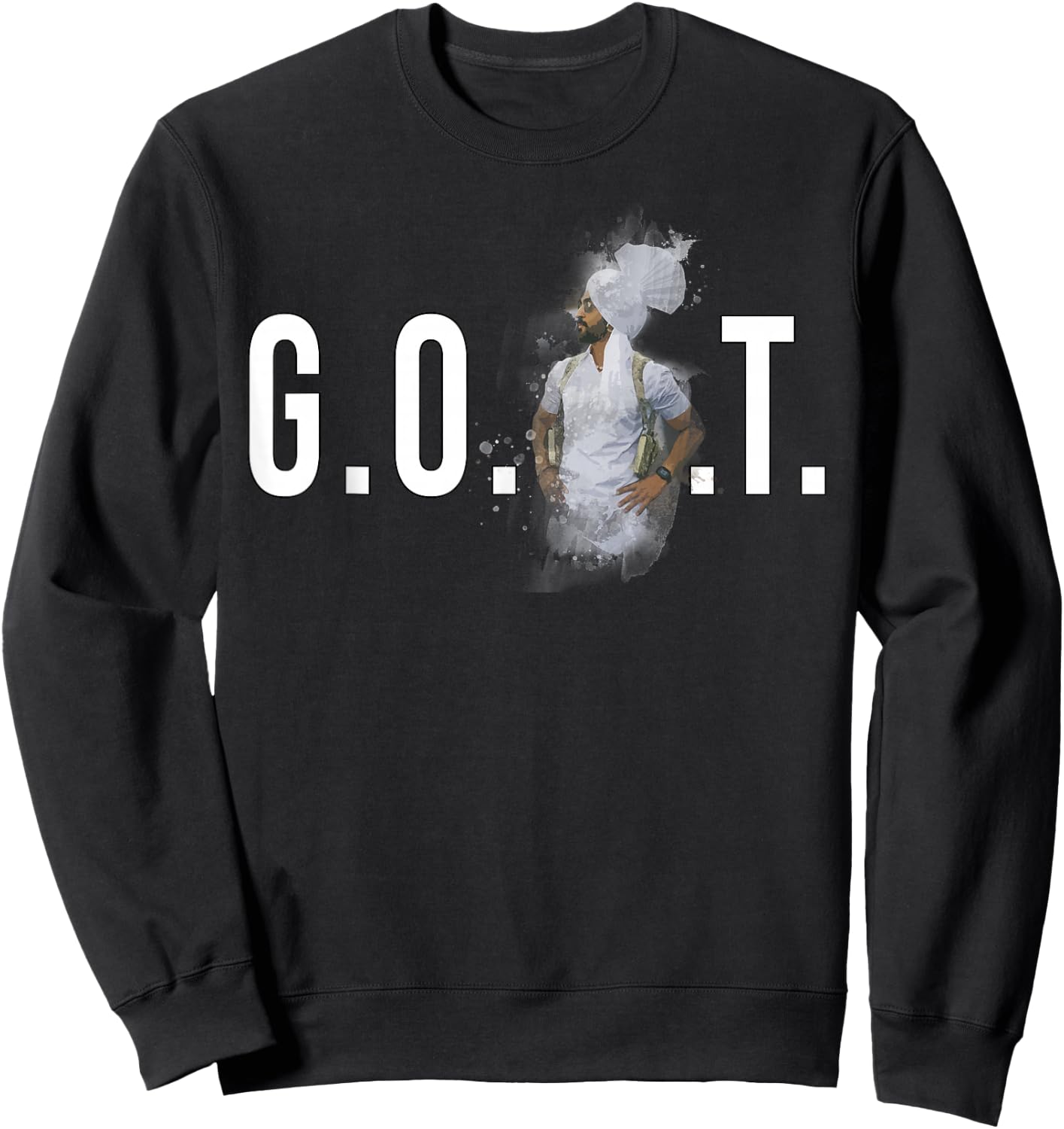 DILJIT DOSANJH | G.O.A.T. | Punjabi Singer | Desi Apparel Sweatshirt - Sweatshirt | Black