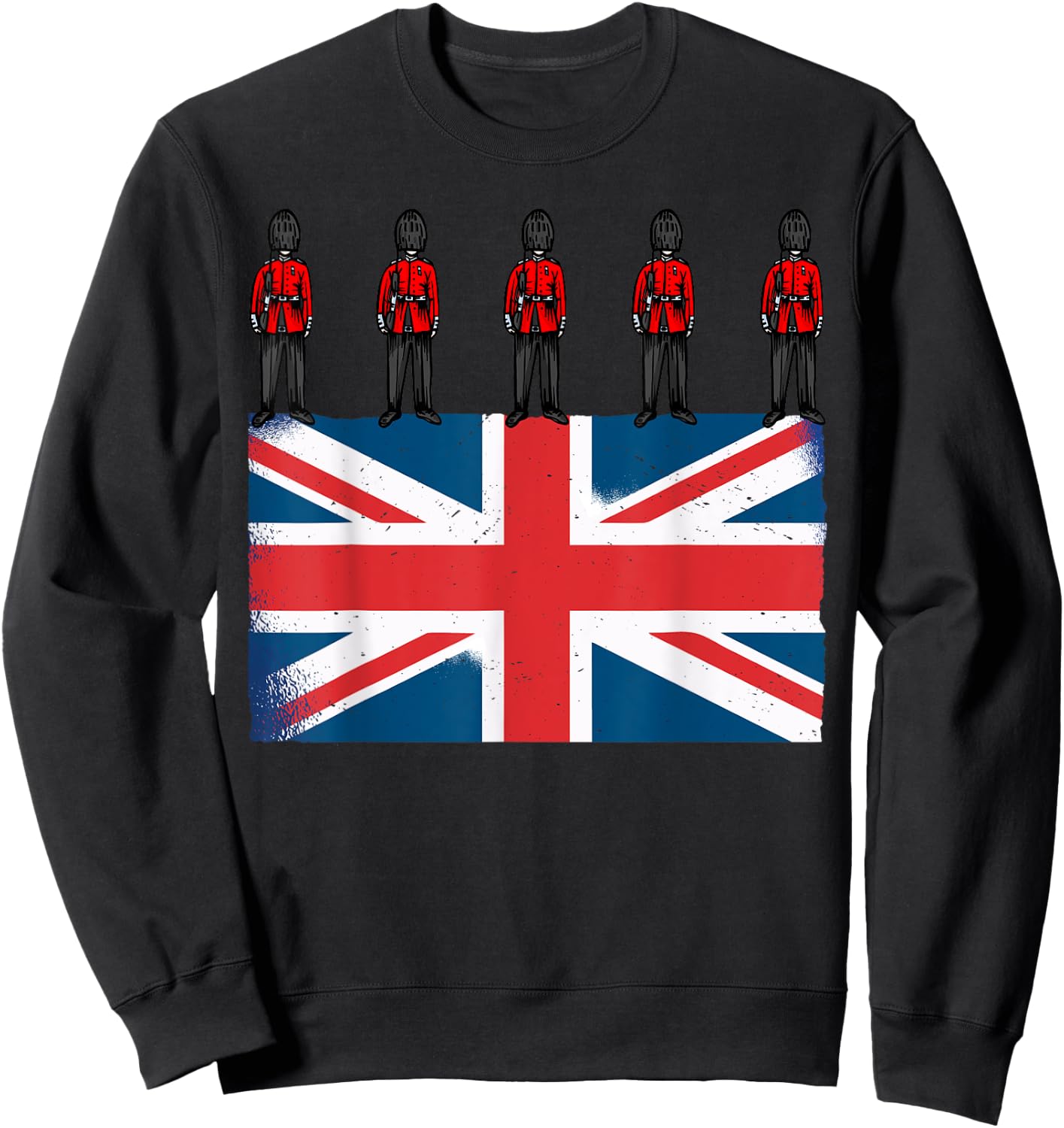 Kings British Guards King III London British Flag Sweatshirt - Sweatshirt | Black
