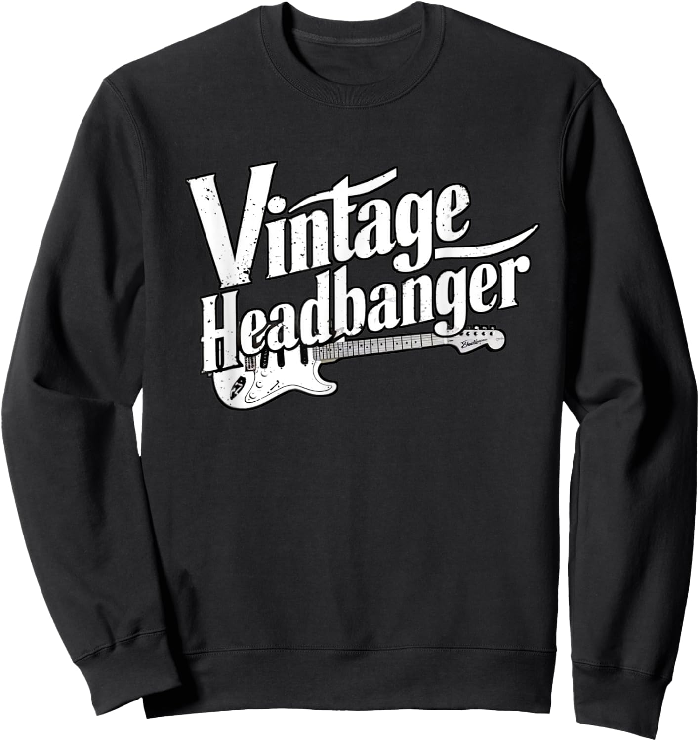 Vintage Headbanger 80's Heavy Metal Music Lovers Funny Sweatshirt - Sweatshirt | Black