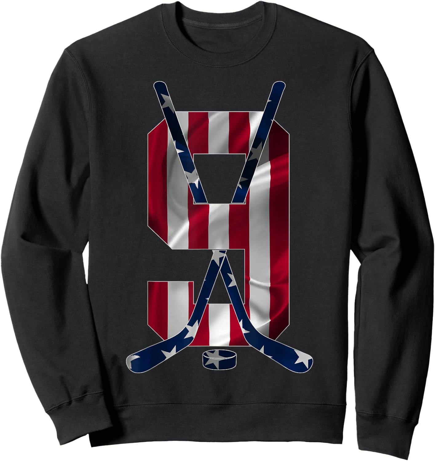 Number 9 Years Ice Hockey 9th Birthday Sweatshirt - Sweatshirt | Black