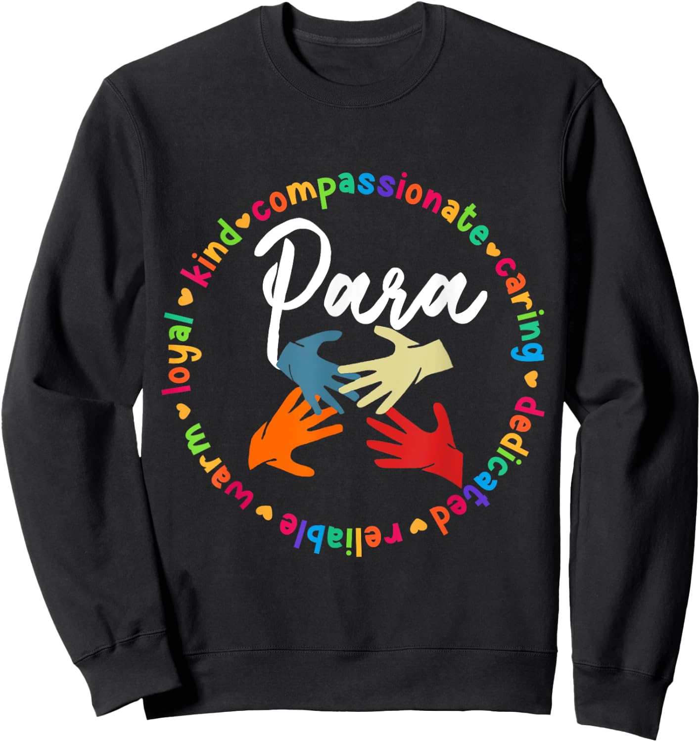 Back To School , Women Teacher Paraprofessional Sweatshirt - Sweatshirt | Black