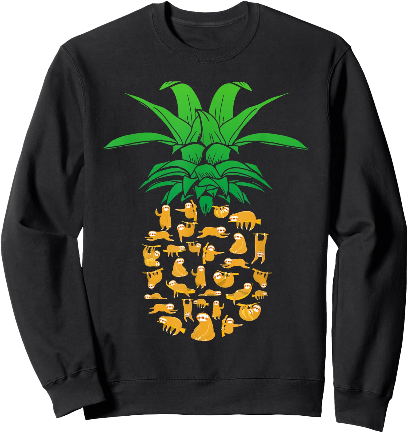 Sloth Pineapple Hawaii Beach Funny Sloth Gifts Women Sweatshirt - Sweatshirt | Black