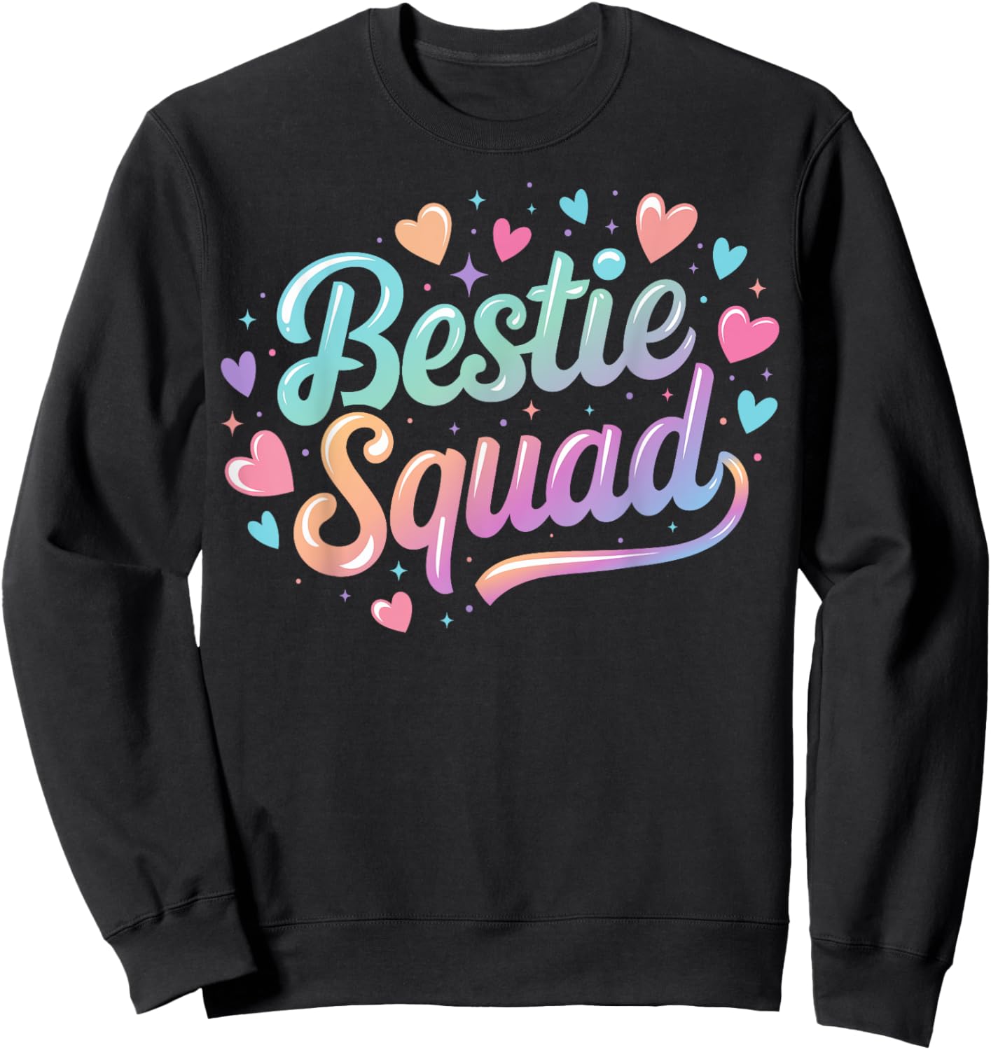 Funny Tie Dye Best Friend Matching Bestie Squad BFF Cute Sweatshirt - Sweatshirt | Black