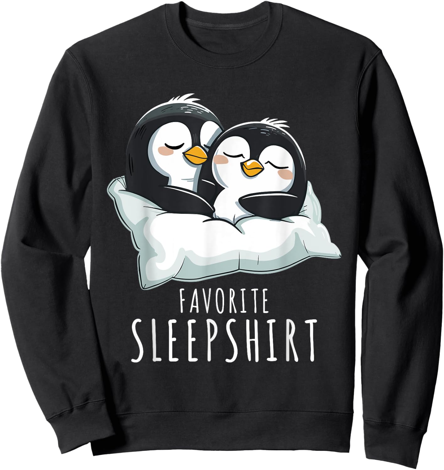 Couples Penguin Pajama Favourite Sleepshirt Penguins , Small, Black Sweatshirt - Sweatshirt | Black