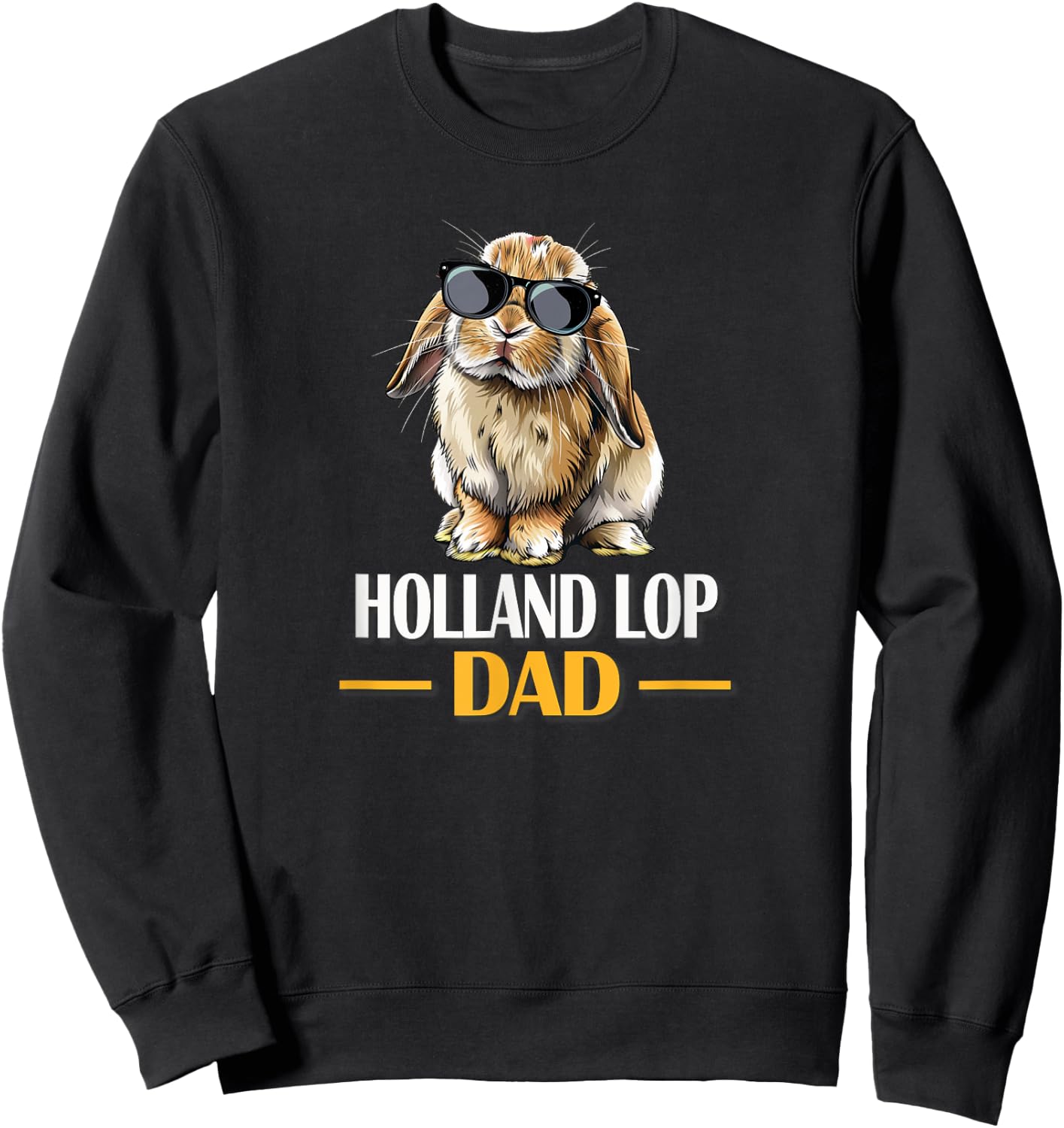 Funny Sunglasses Mini Holland Lop Dad Bunny Rabbit Lover Sweatshirt - Sweatshirt | Black
