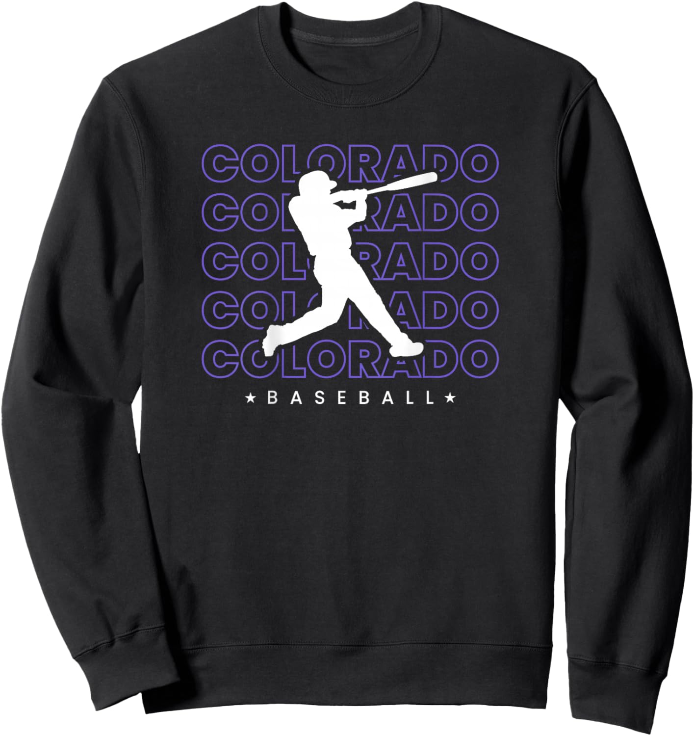Colorado Baseball Backprint Retro Minimalist Baseball Lover Sweatshirt - Sweatshirt | Black