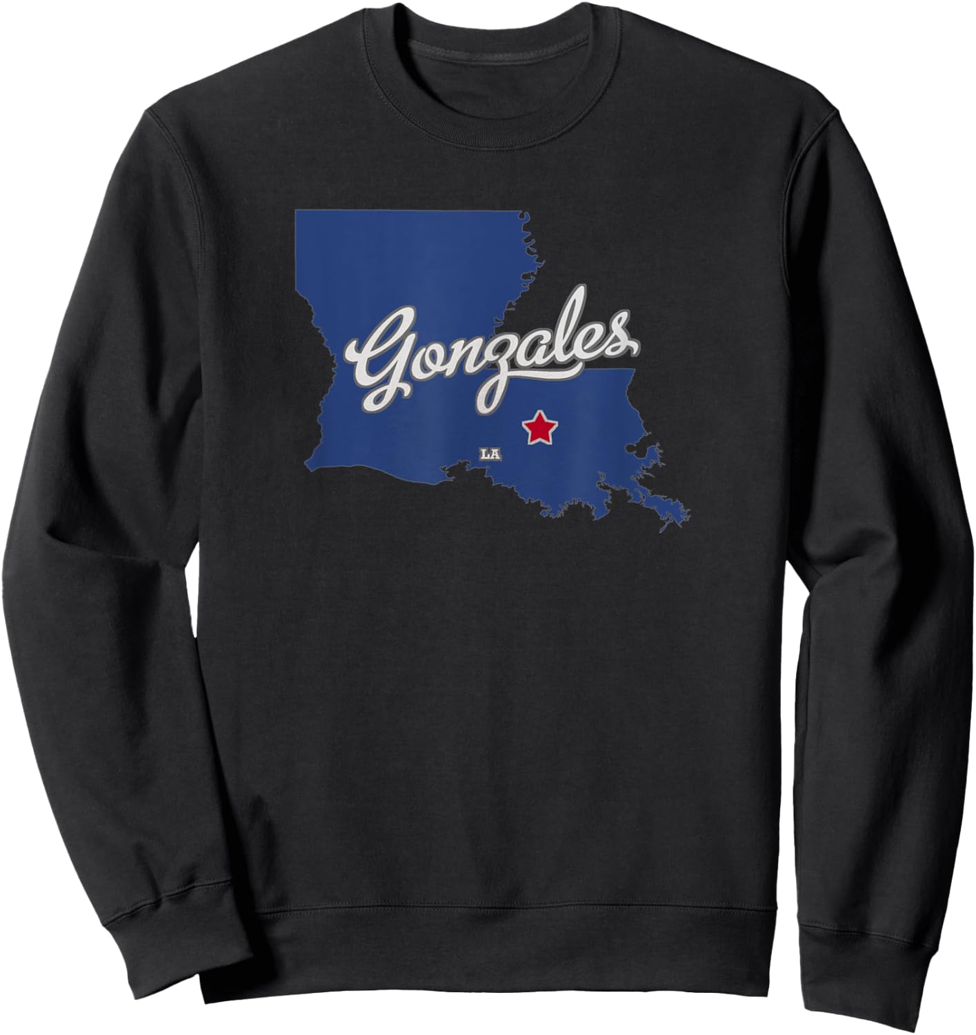Gonzales Louisiana LA Map Sweatshirt - Sweatshirt | Black
