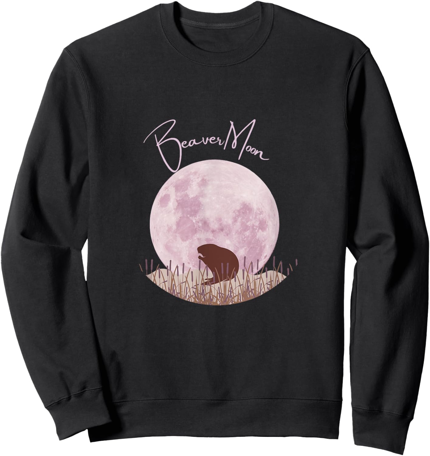 Full Beaver Moon Calendar 2025 Tops, Clothing & Accessories Sweatshirt - Sweatshirt | Black