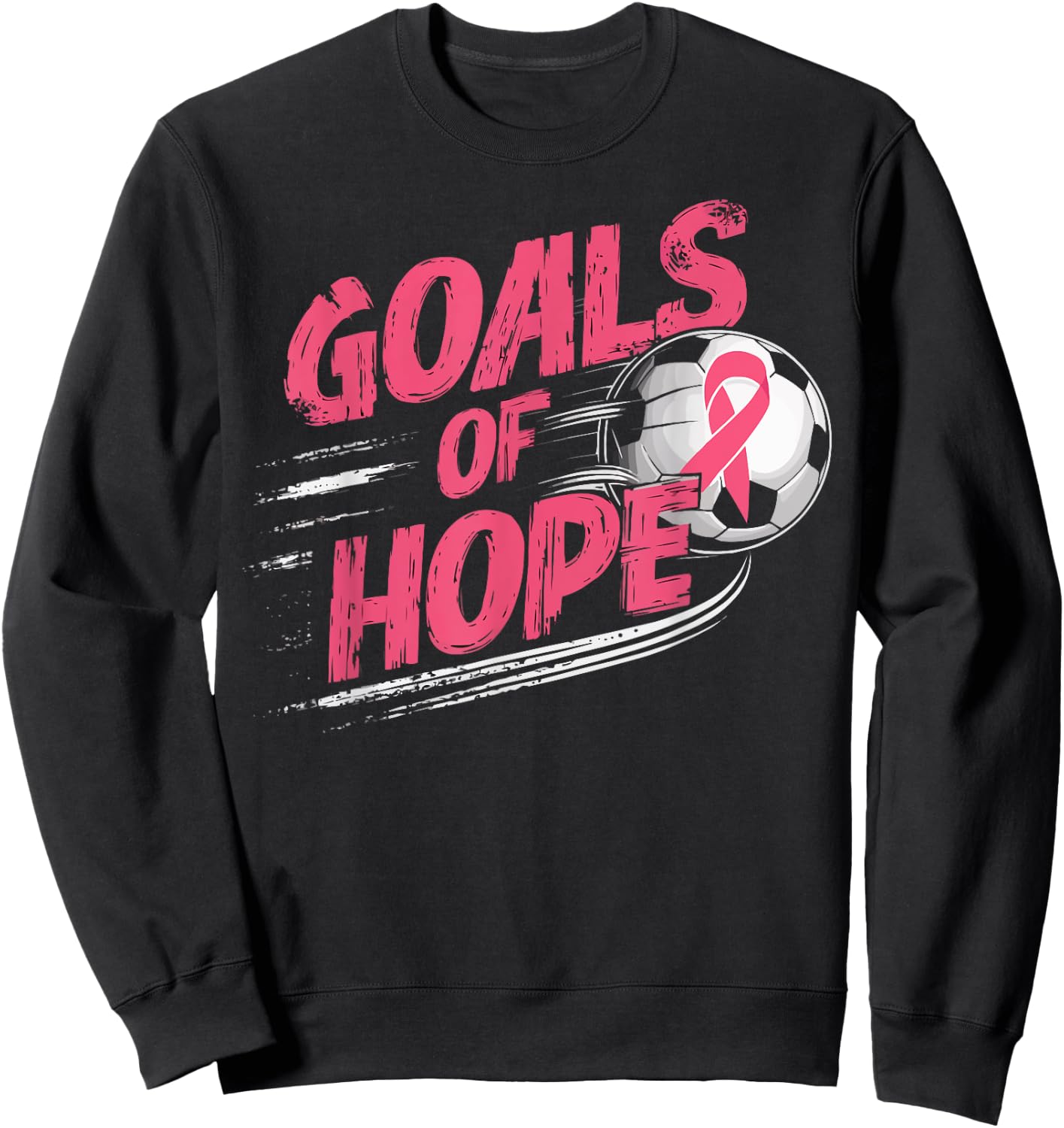 Soccer Breast Cancer Awareness Month Pink Ribbon Sweatshirt - Sweatshirt | Black