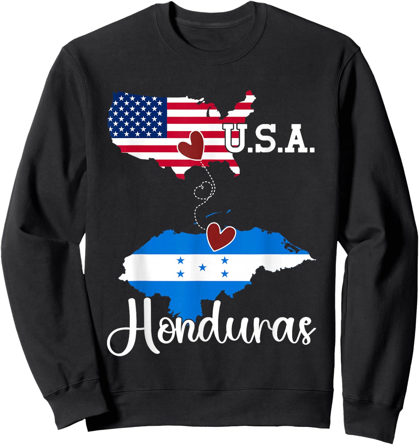 Honduras Flag American Flag USA Honduran Honduras Sweatshirt - Sweatshirt | Black