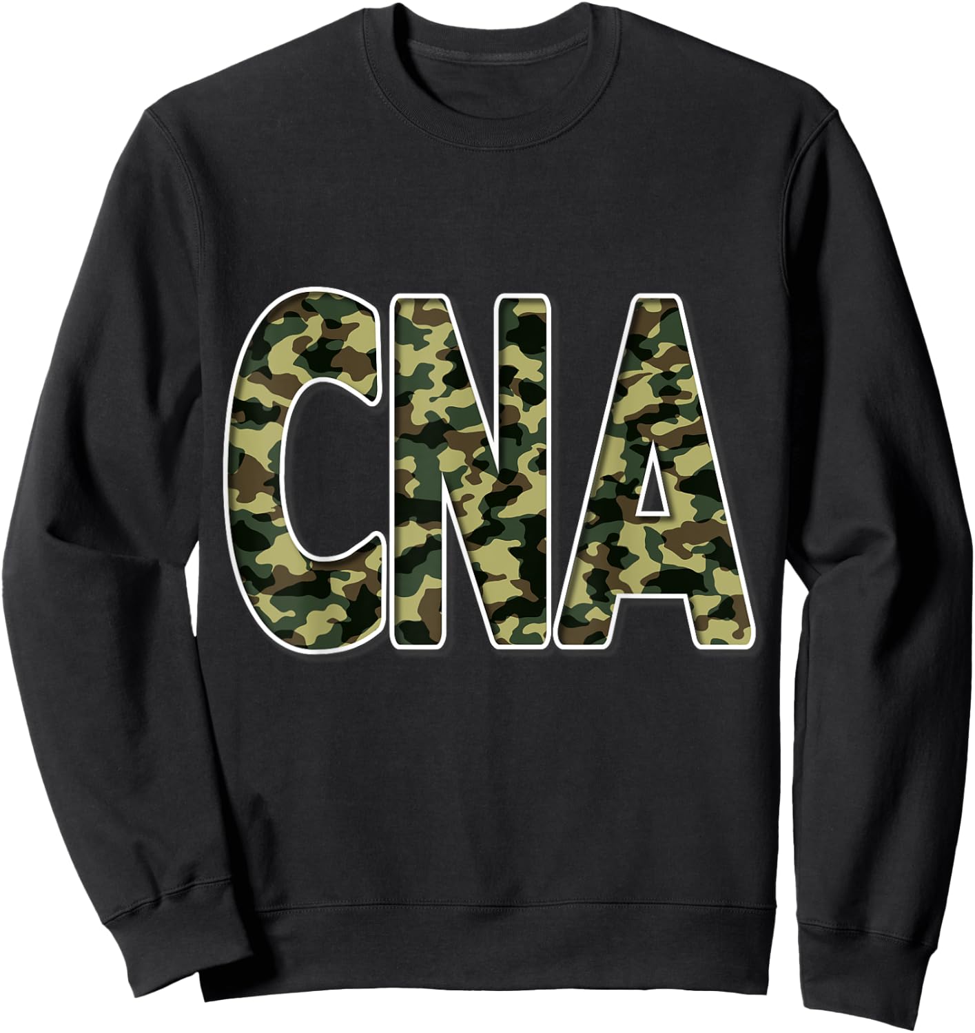 CNA Nurses Camouflage Sweatshirt - Sweatshirt | Black