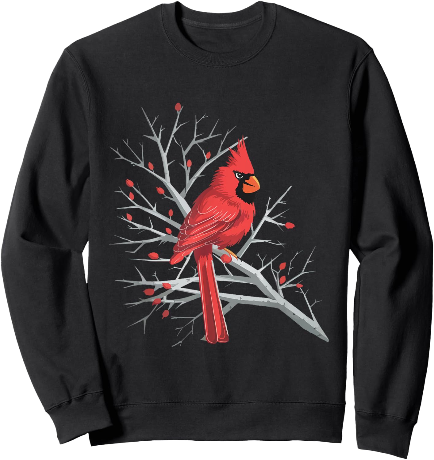 Winter's Watch Red Cardinal Birdwatching Bird Lover Cute Sweatshirt - Sweatshirt | Black