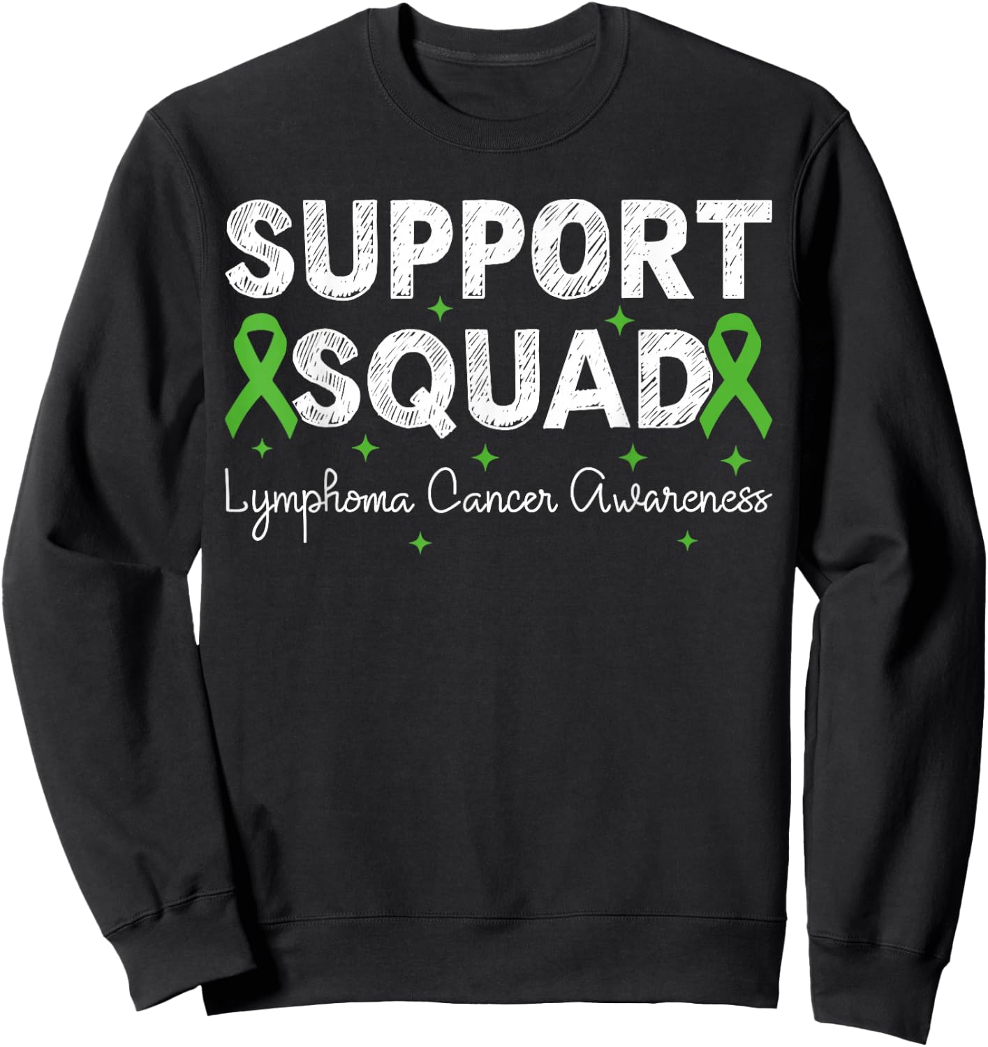 Support Squad Non Hodgkins Lymphoma Cancer Awareness Sweatshirt - Sweatshirt | Black