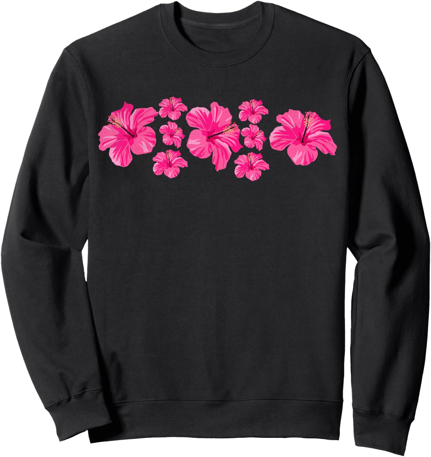 Hawaiian Aloha Hibiscus Flower Hawaii Surfer Sweatshirt - Sweatshirt | Black