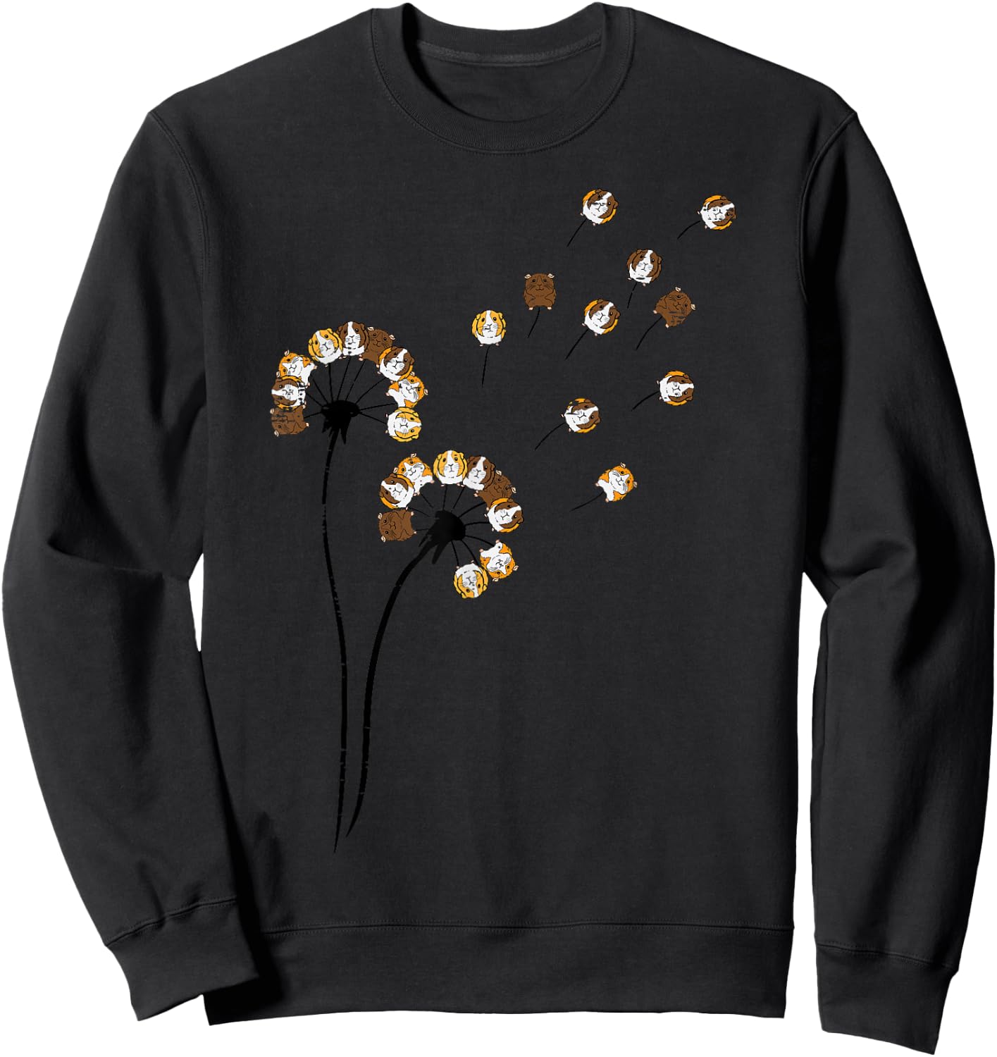Guinea Pig Flower Dandelion Cavy Lover Women Girls Kids Men Sweatshirt - Sweatshirt | Black