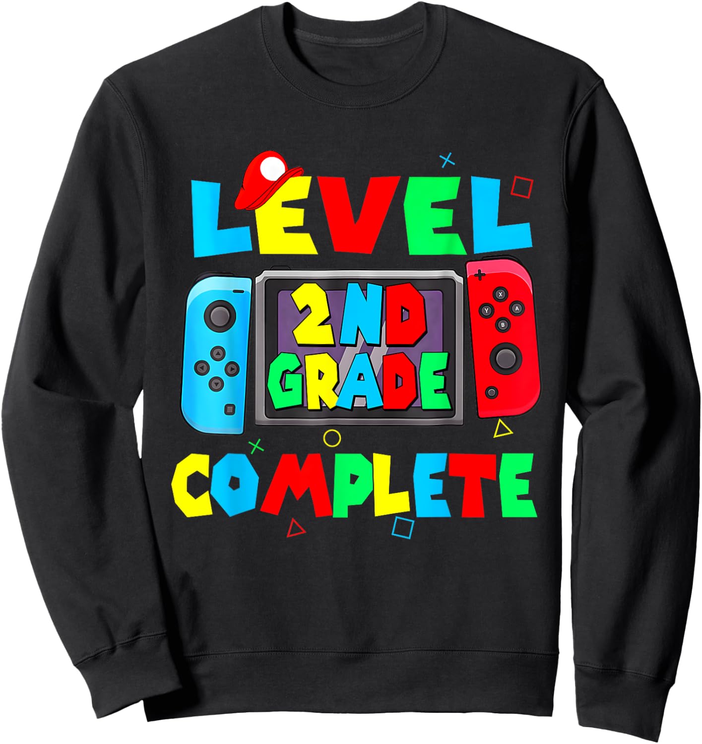Level 2nd grade complete last day of school video game Sweatshirt - Sweatshirt | Black