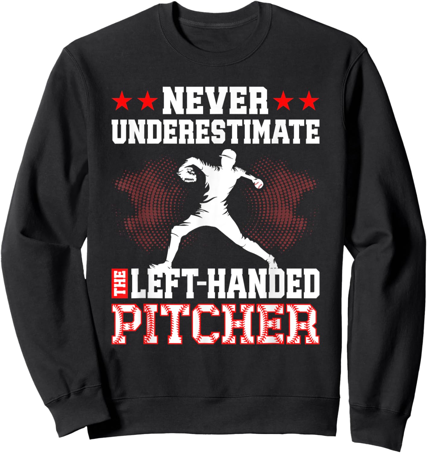 Baseball Left-Handed Pitcher Sweatshirt - Sweatshirt | Black