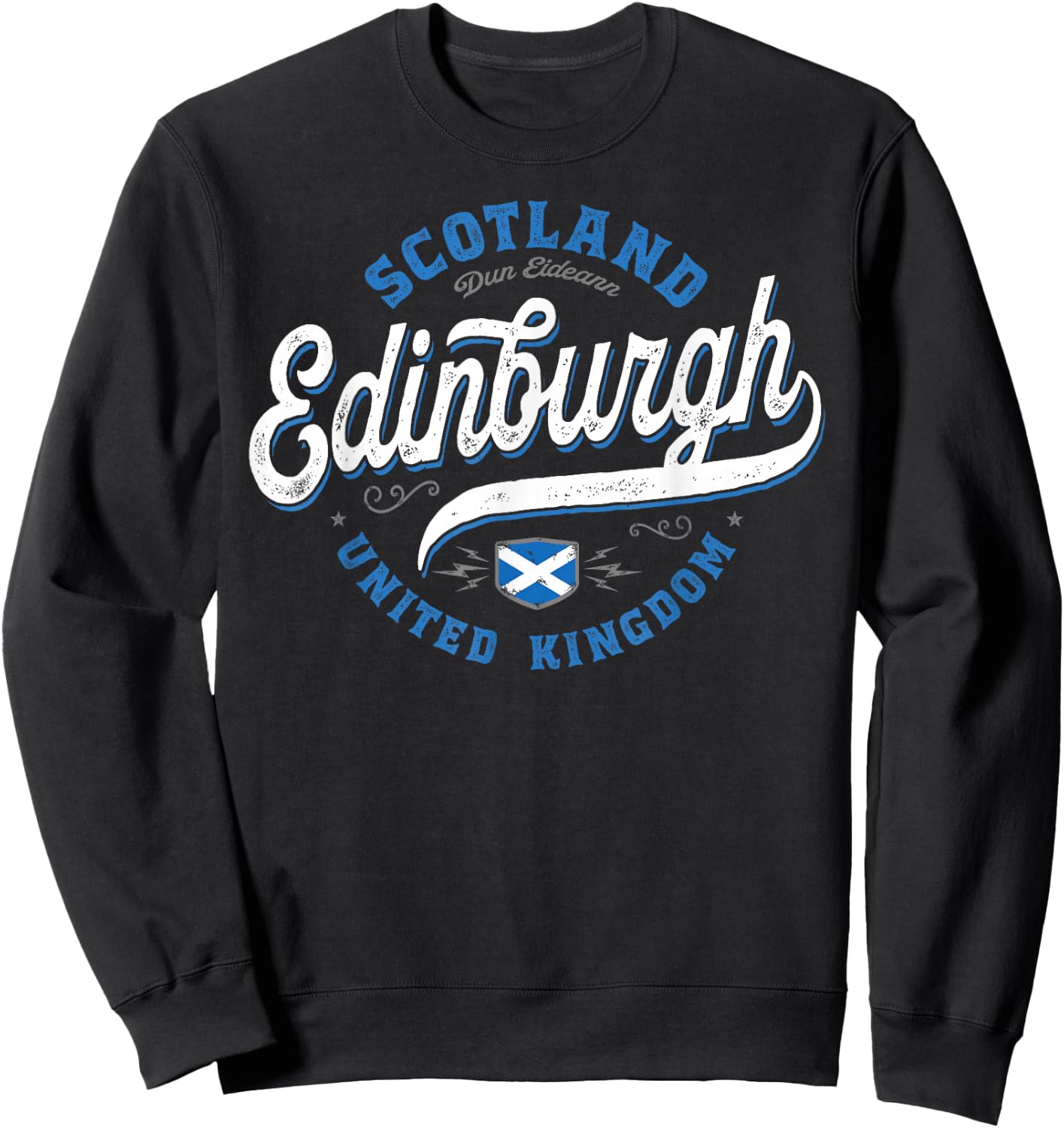 Vintage Edinburgh Scotland Sweatshirt - Sweatshirt | Black