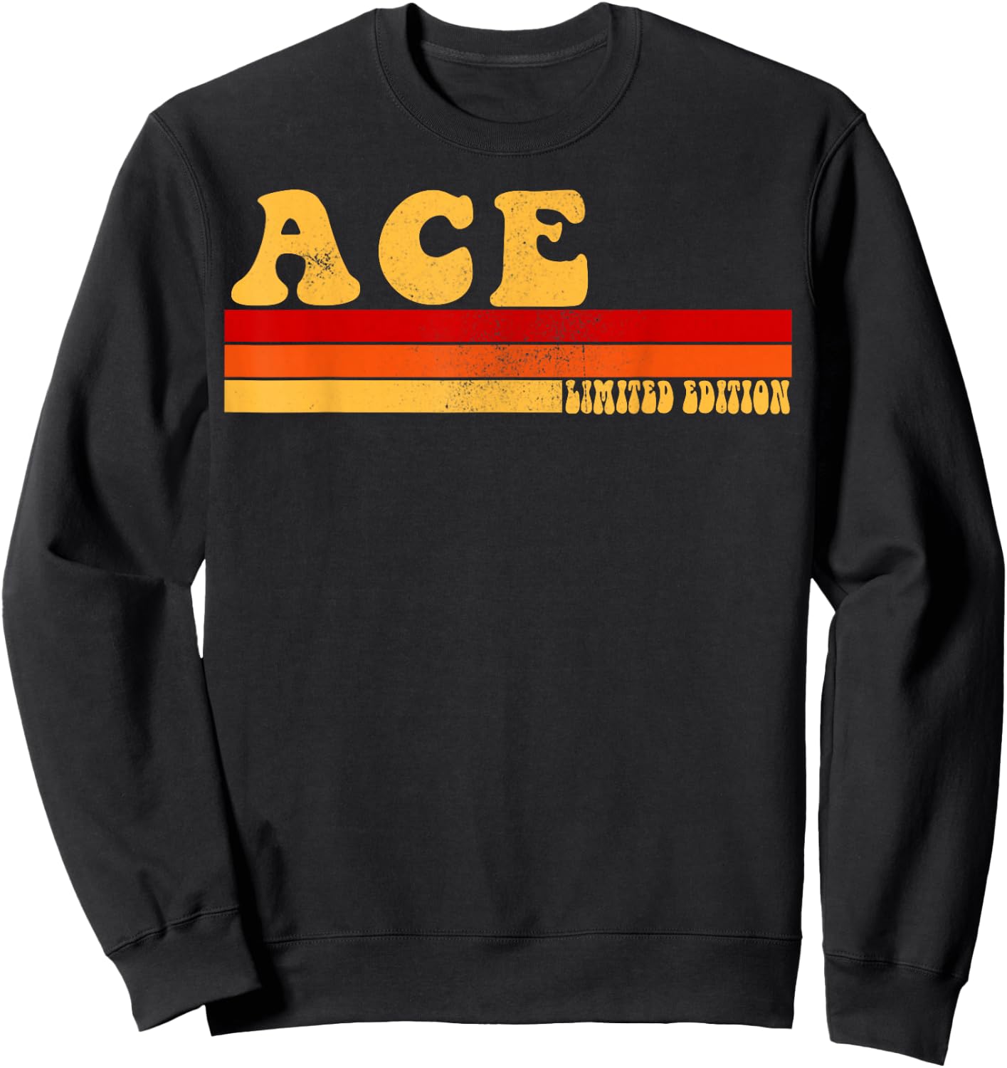 AmaStyle Co. ACE Name Personalized Idea Men Retro Vintage Sweatshirt - Sweatshirt | Black