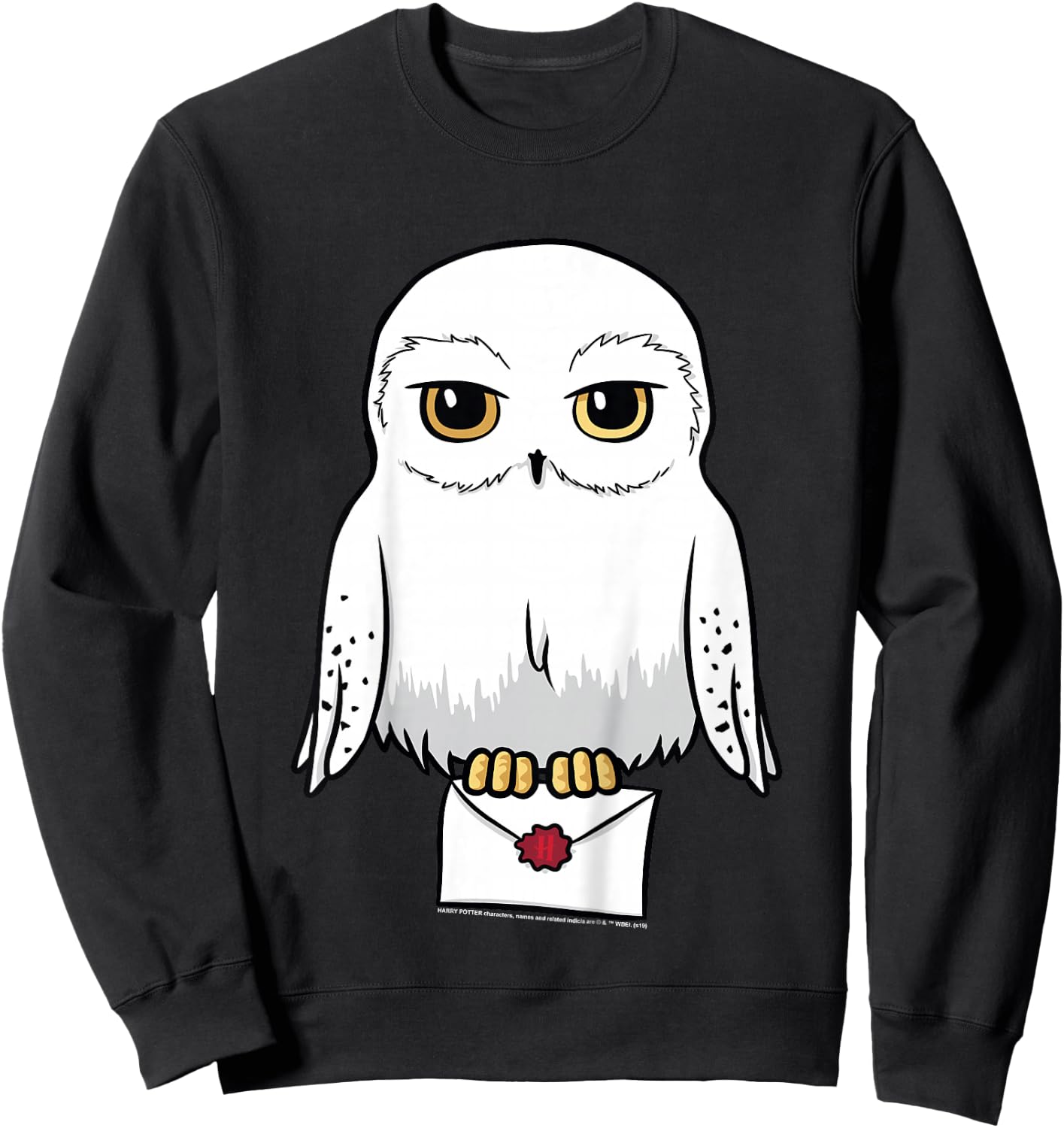 Kids Harry Potter Hedwig Cute Cartoon Portrait Sweatshirt - Sweatshirt | Black