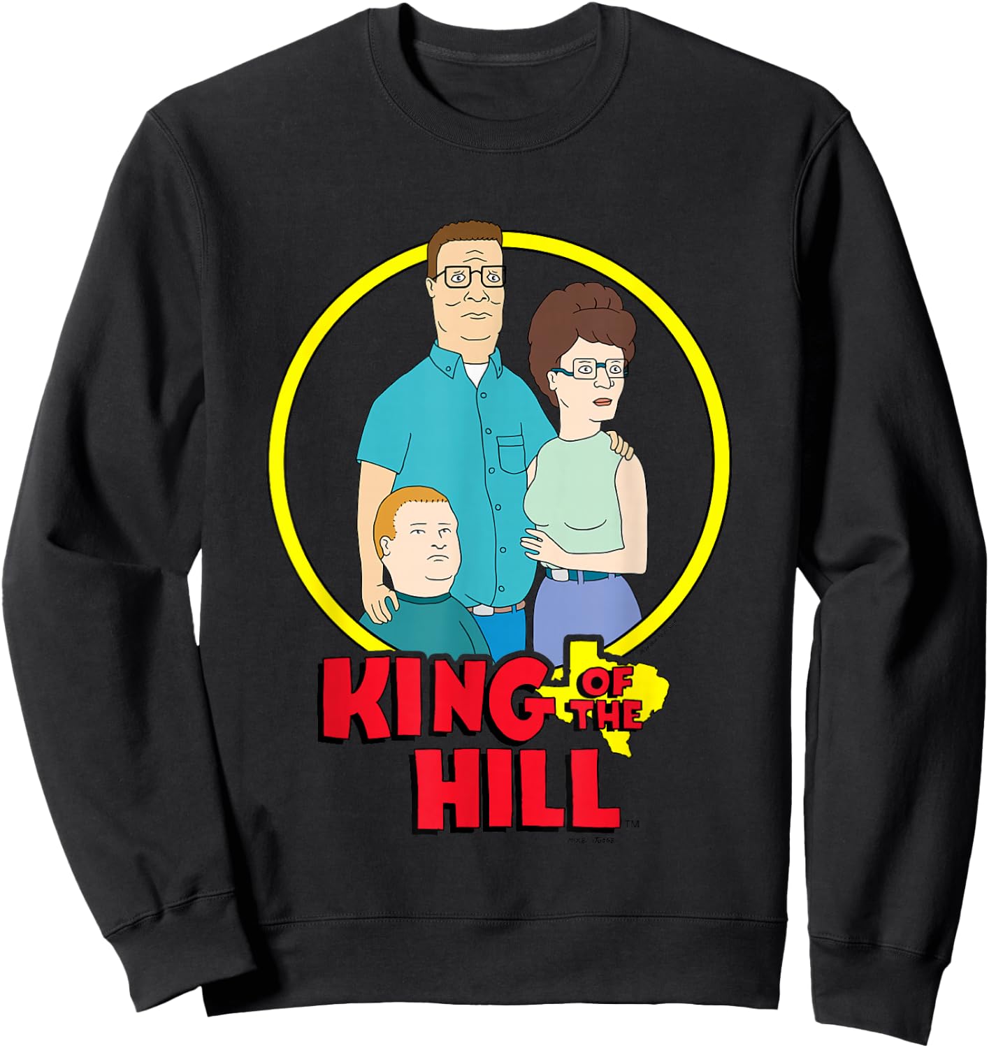 King Of The Hill Iconic Hill Family Group Shot Chest Poster Sweatshirt - Sweatshirt | Black
