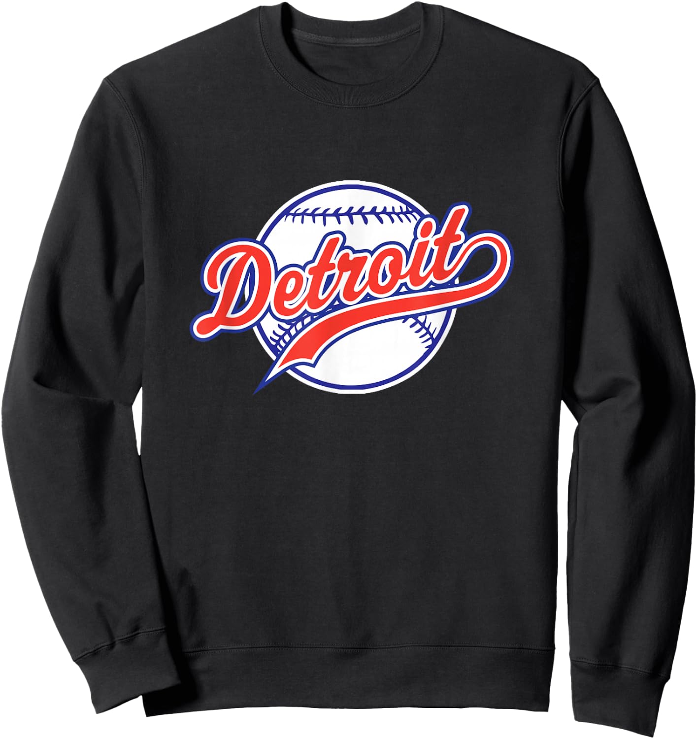 Detroit vintage baseball throwback retro design Sweatshirt - Sweatshirt | Black