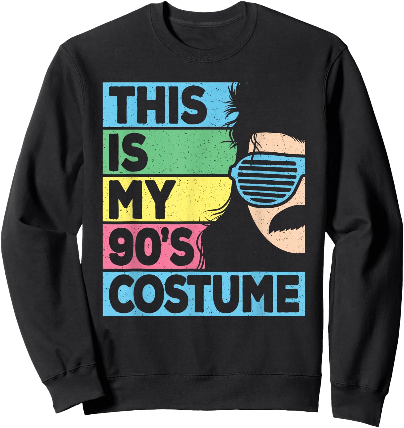 This Is My 90's Costume Men 1990s 90s Outfit Disco Party Sweatshirt - Sweatshirt | Black