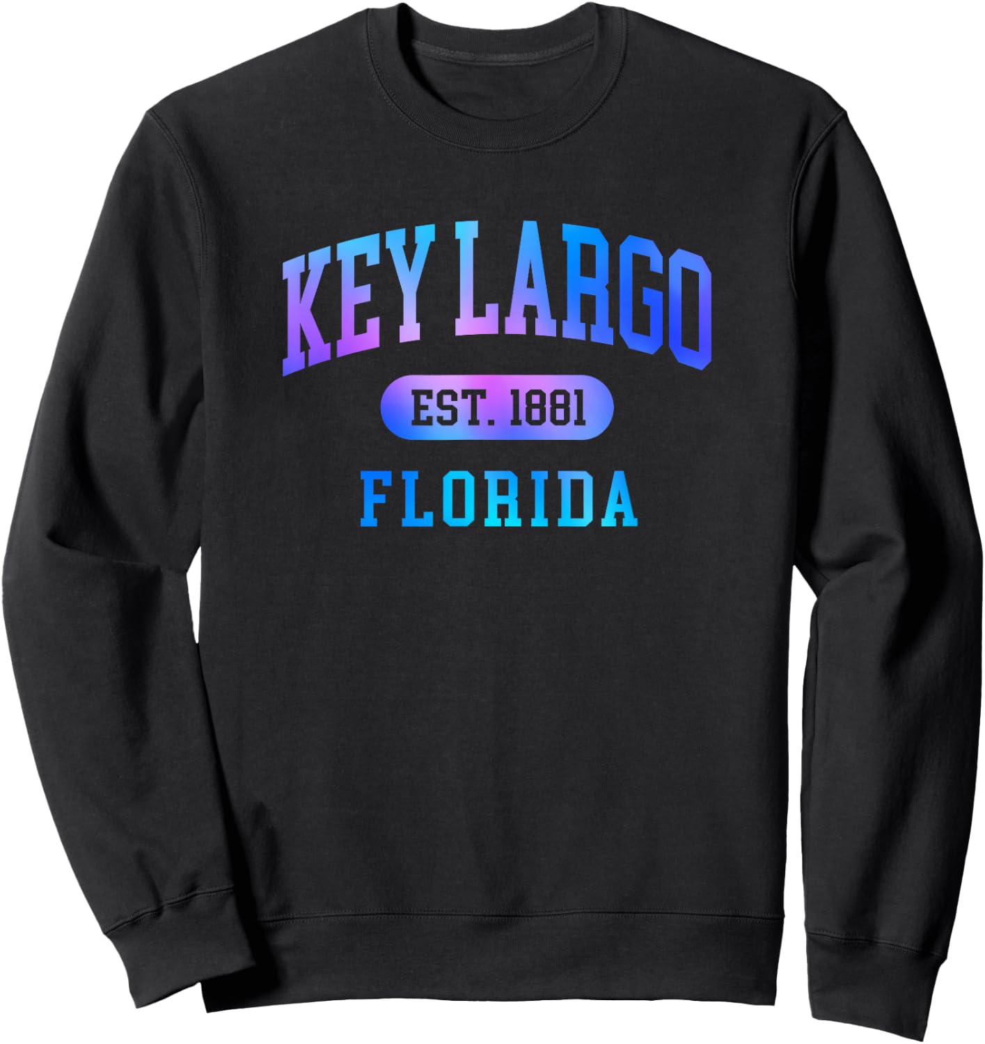 Key Largo Florida Souvenir Vacation Colorful Girls Sweatshirt - Sweatshirt | Black