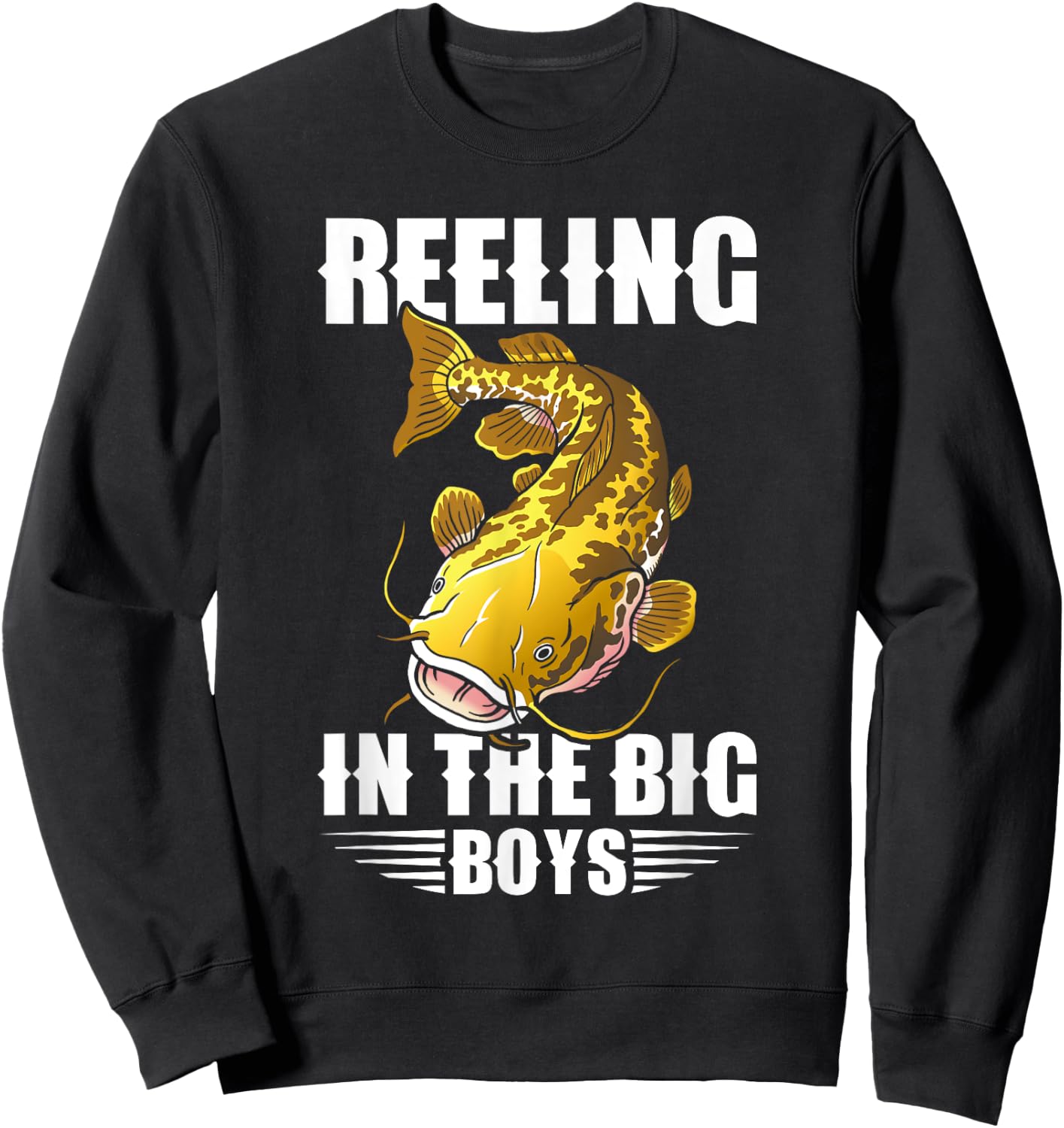 Flathead Catfish Hunting Catfishing Dad Catfish Hunter Sweatshirt - Sweatshirt | Black